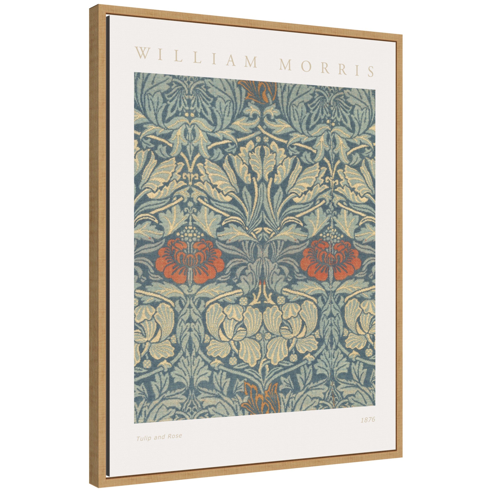 Sylvie Poster William Morris Tulip and Rose 1876 Framed Canvas by The Art Institute of Chicago