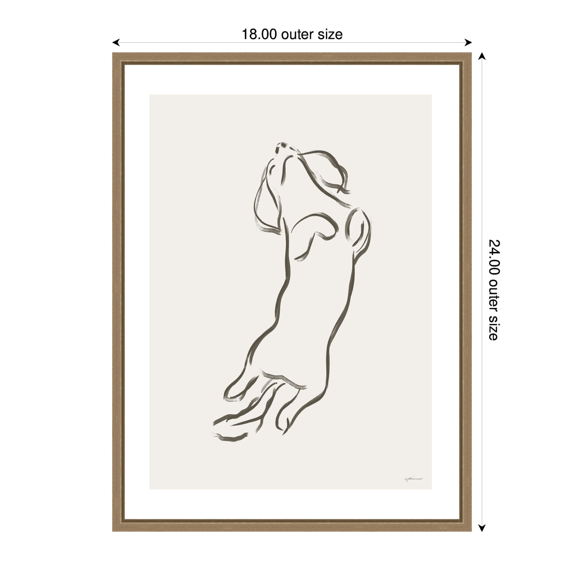 Dachshund Dog by Gabrielly Guedes Framed Canvas Wall Art Print