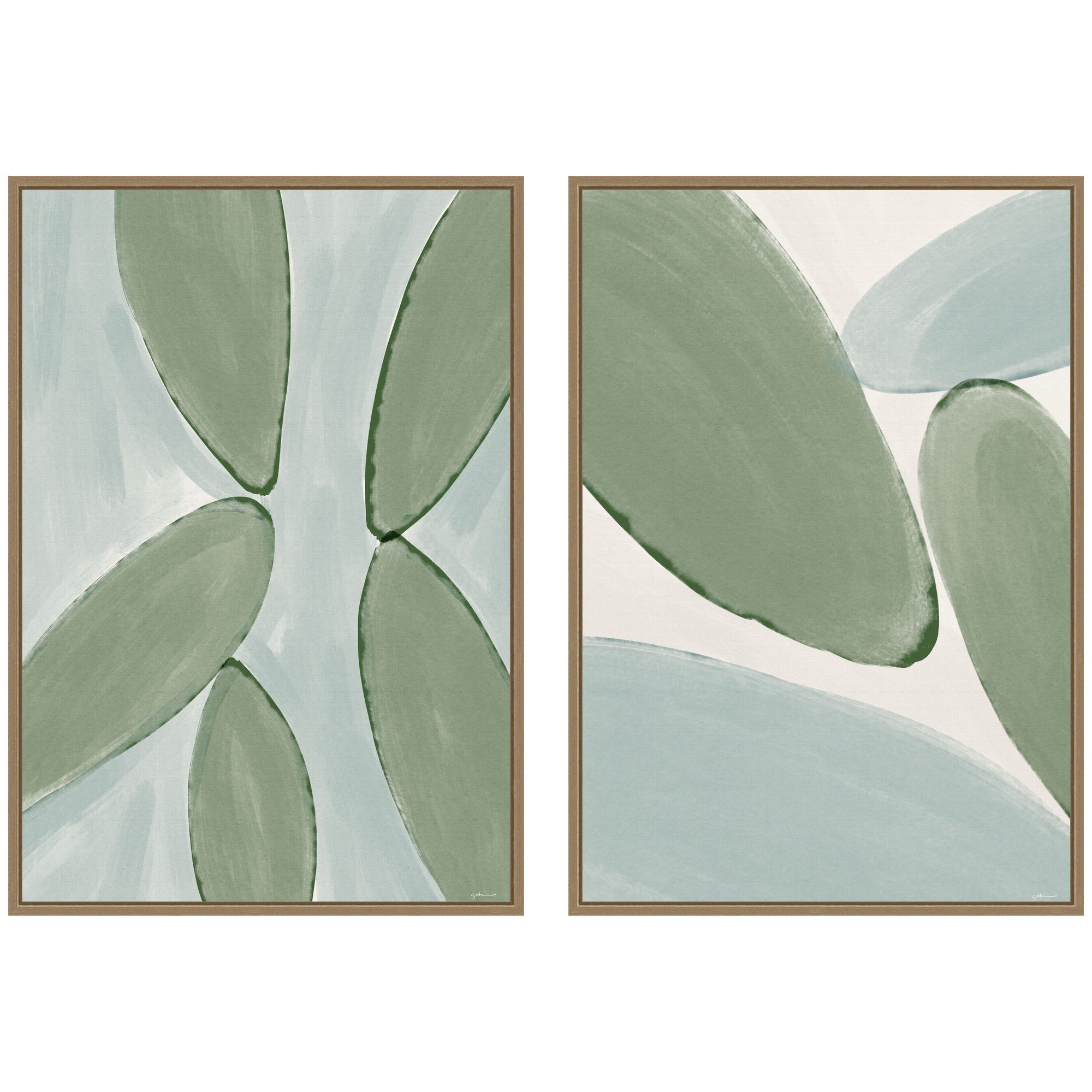 Natural Forms 01 & 02 2 Piece Framed Canvas Wall Art Set by Gabrielly Guedes
