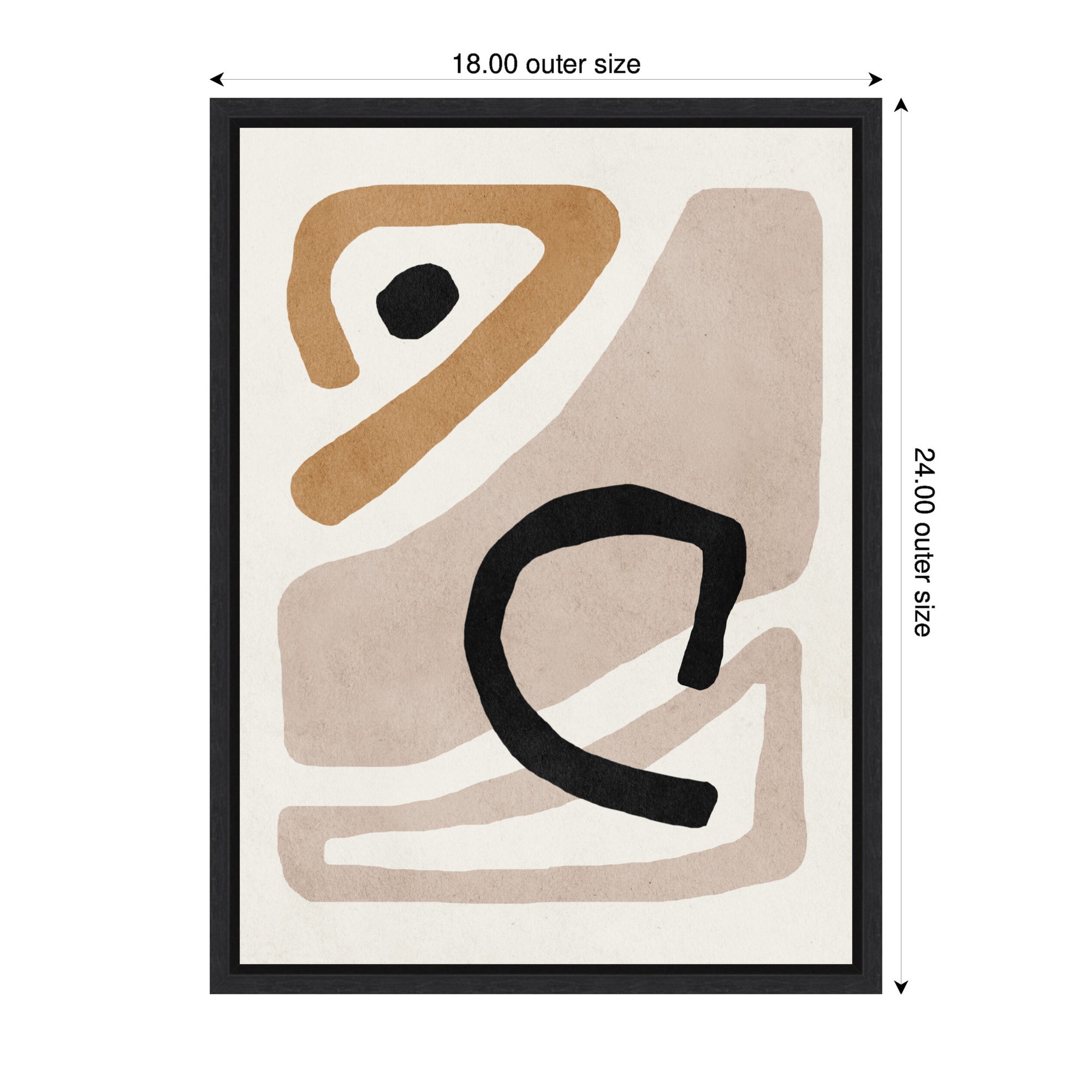 Sylvie Neutral Abstract 1 Minimal Modern Art Framed Canvas by July Art Prints