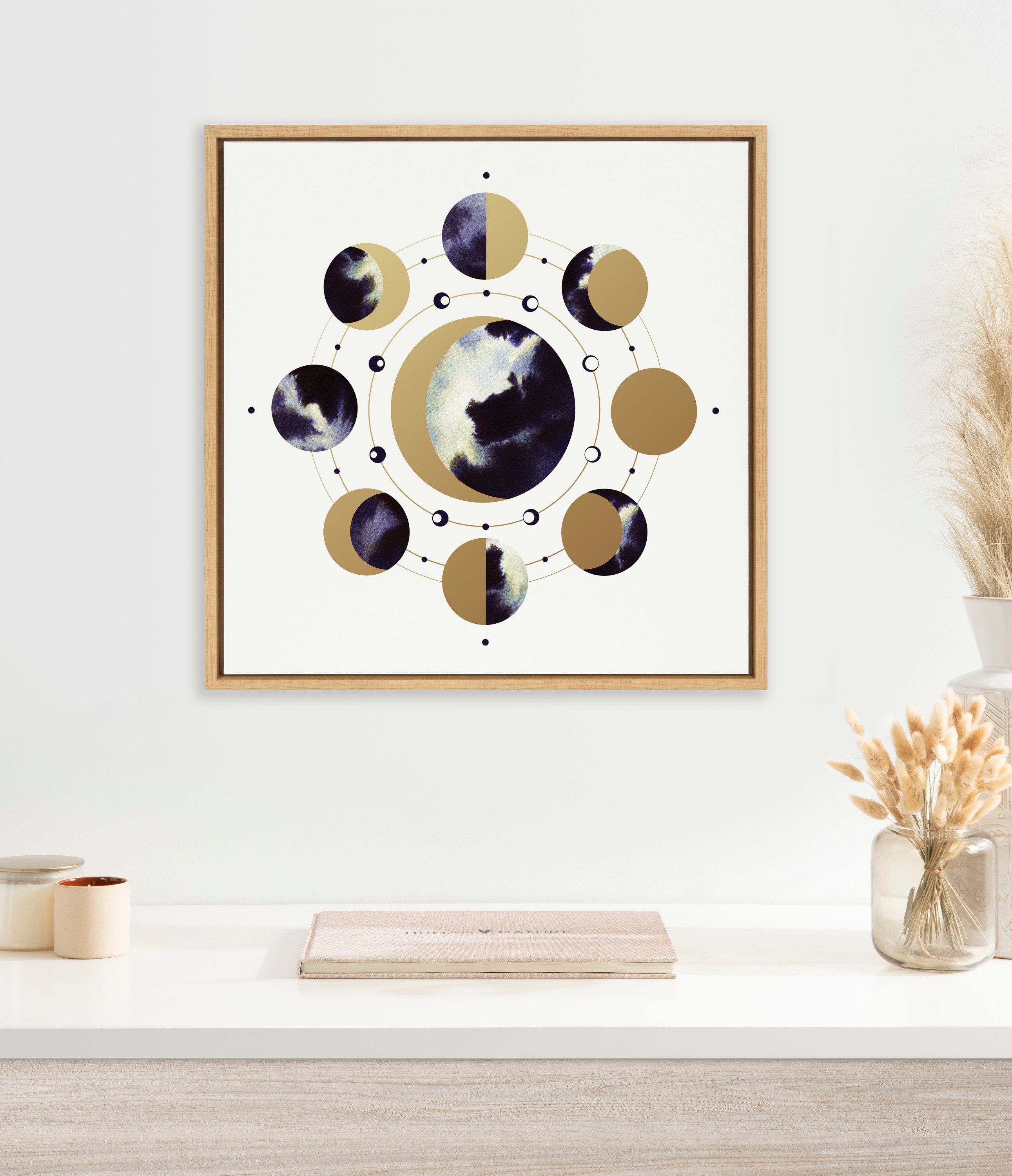 Sylvie Lunar Light Framed Canvas by Faryn Hughes
