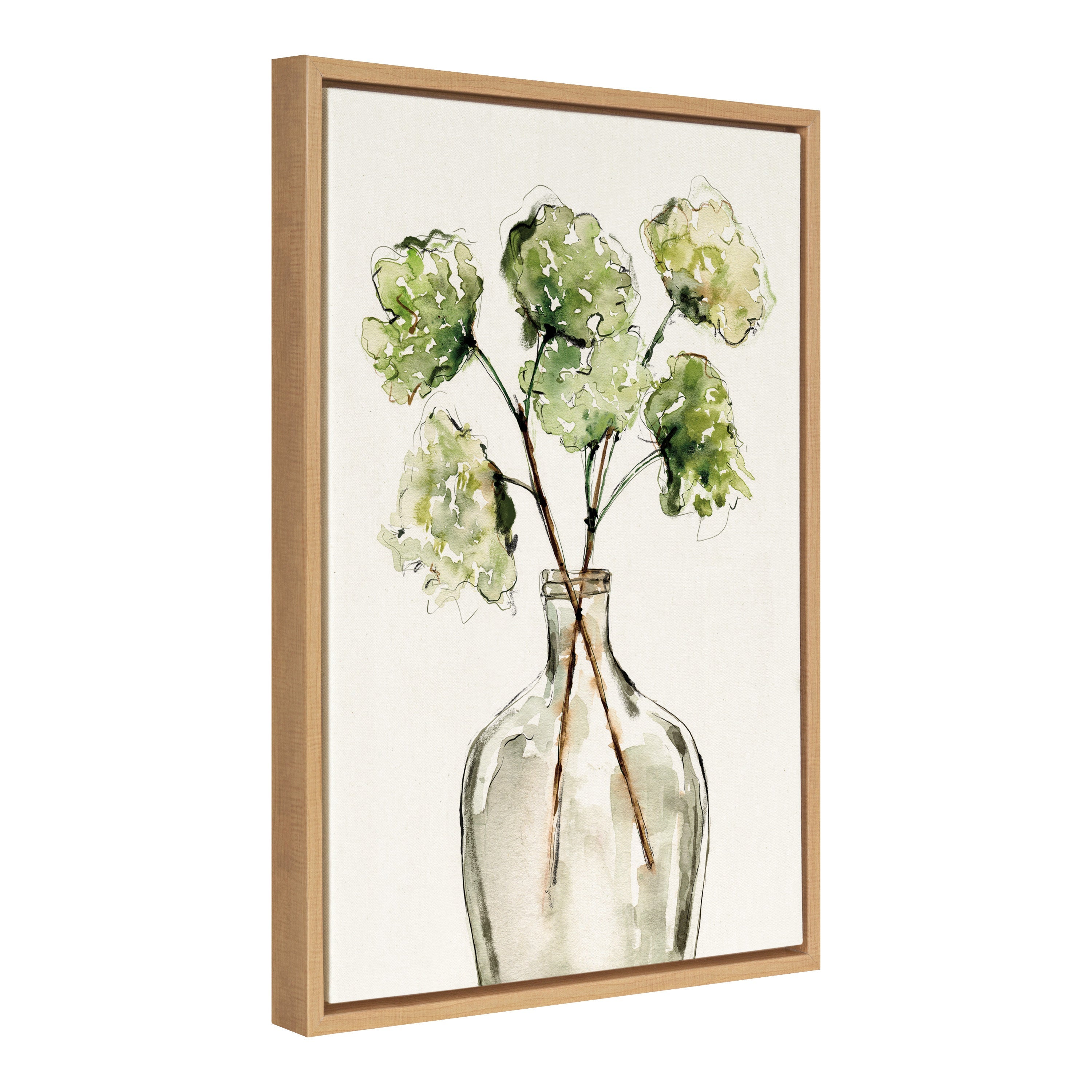 Sylvie Greenery Vase Framed Canvas