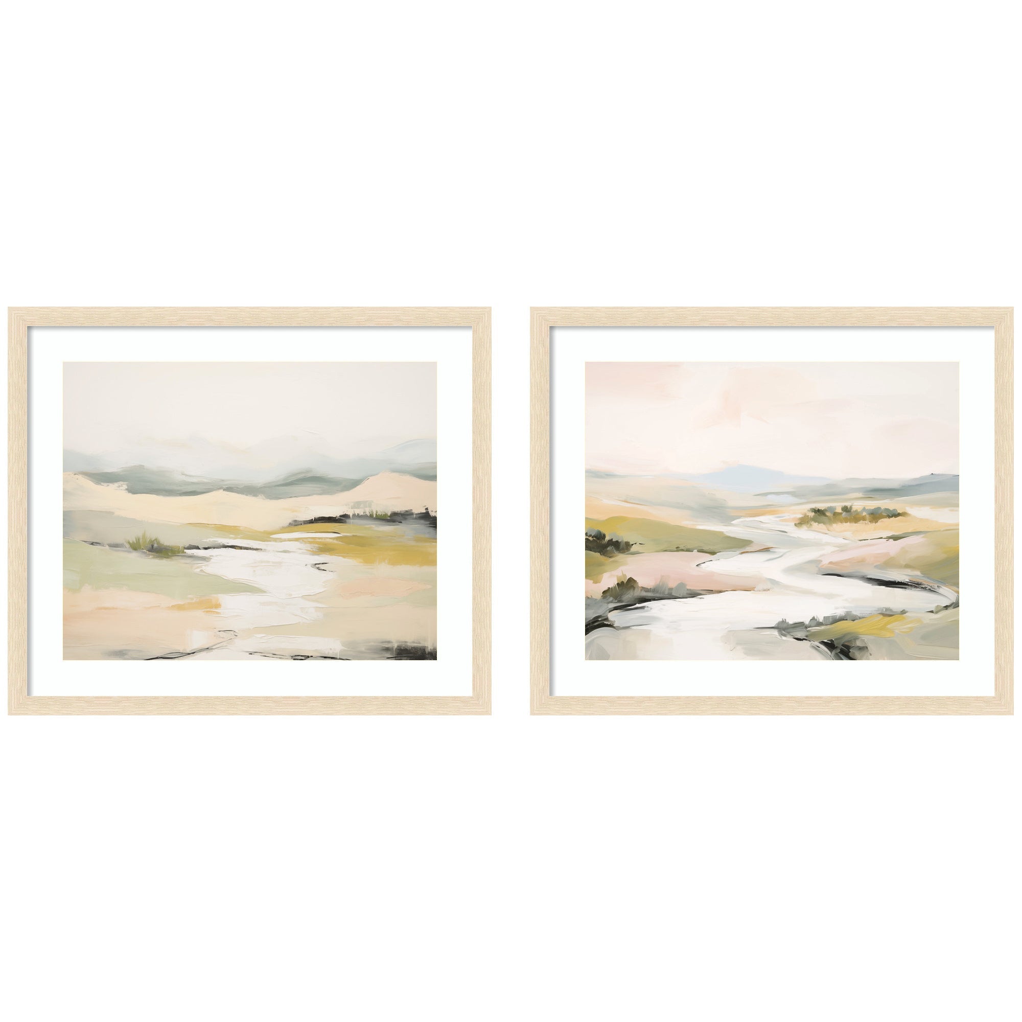 Tranquil Landscape No.
1 & No.
2 2 Piece Framed Wall Art Print Set by Amy Lighthall