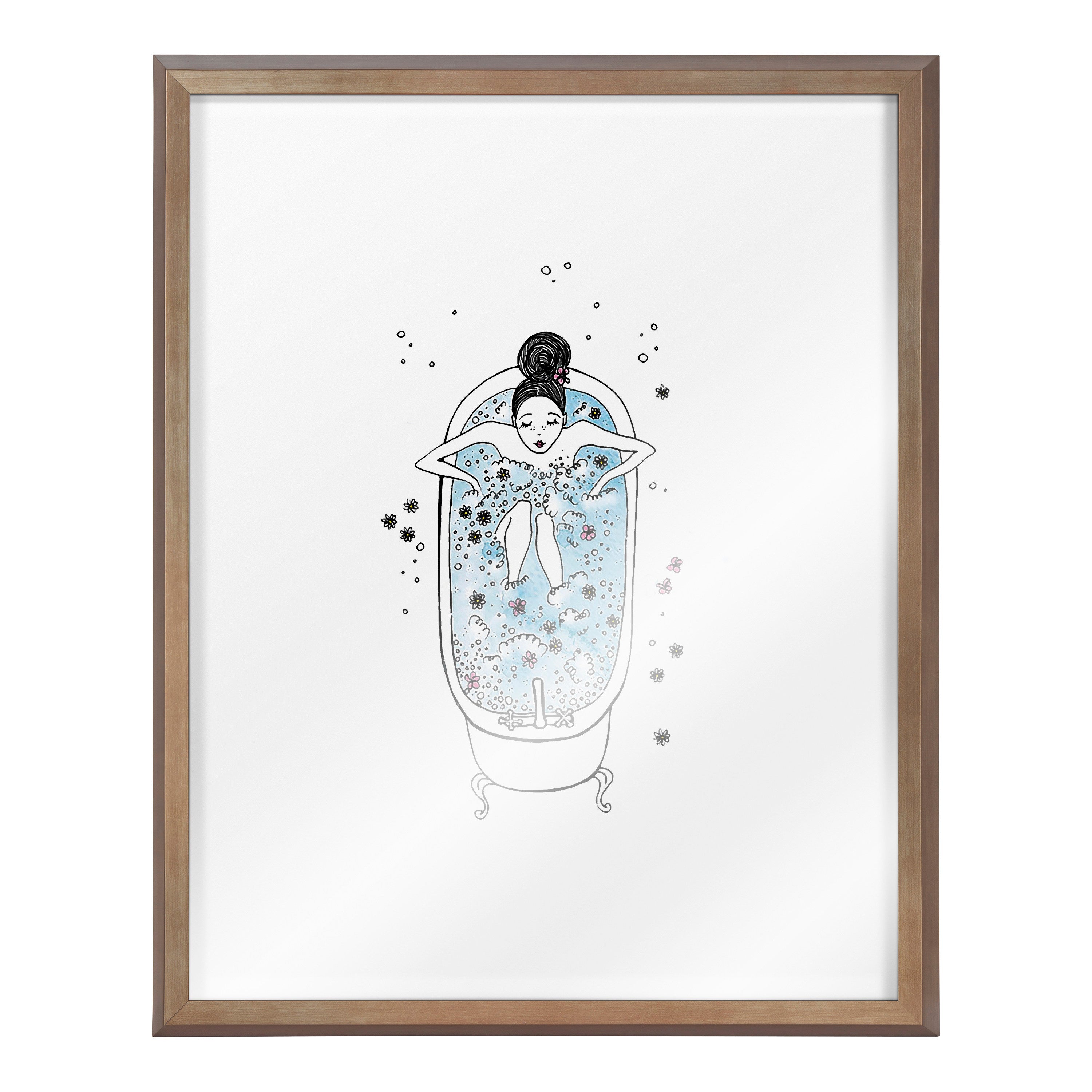 Blake Girl in a Bath Framed Printed Glass by Viola Kreczmer by kateandlaurel - product image 8 for Resin Society