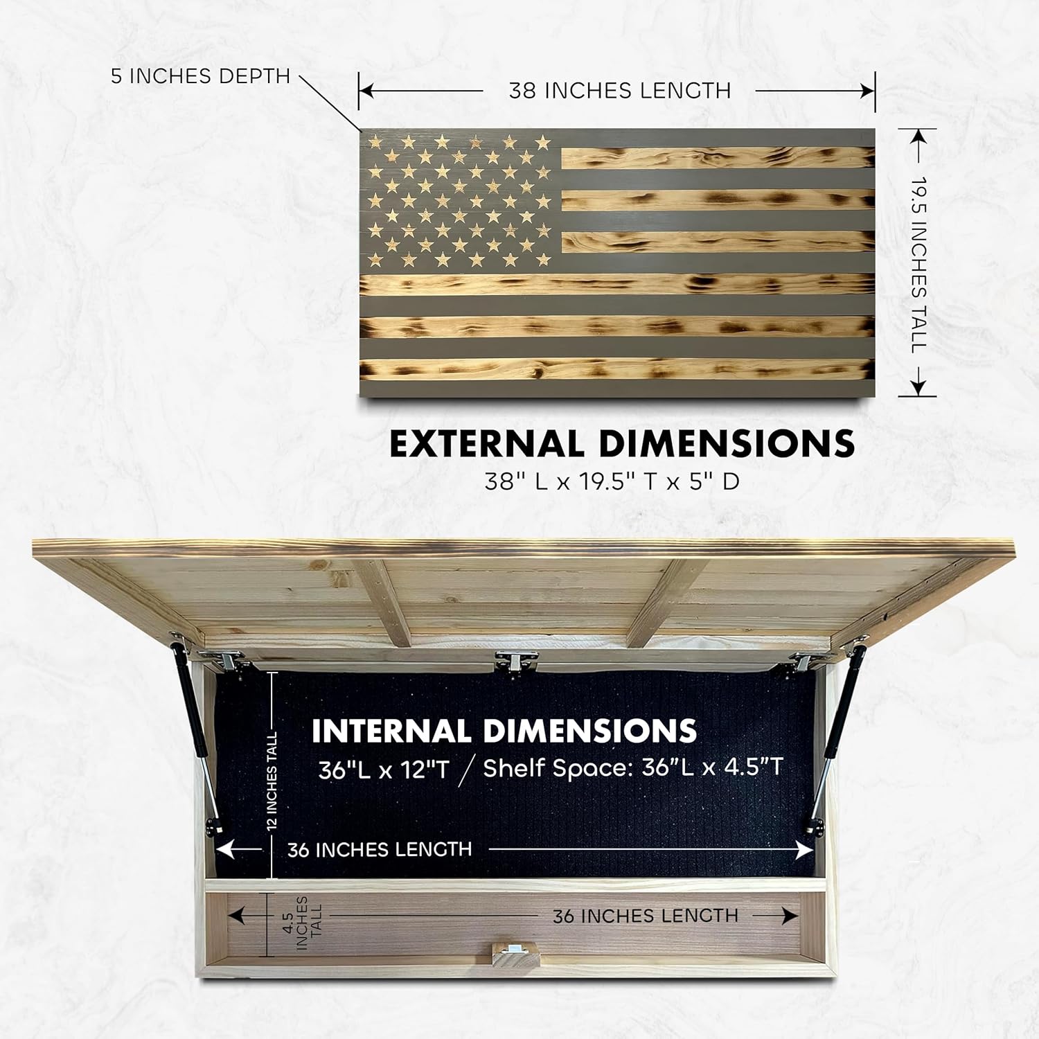 Large American Flag Gun Safe by Bellewood Designs - product image 6 for Resin Society