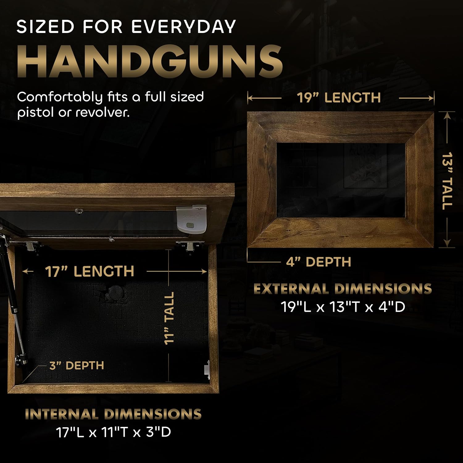 Wall Mounted Pistol Display Case by Bellewood Designs - product image 7 for Resin Society
