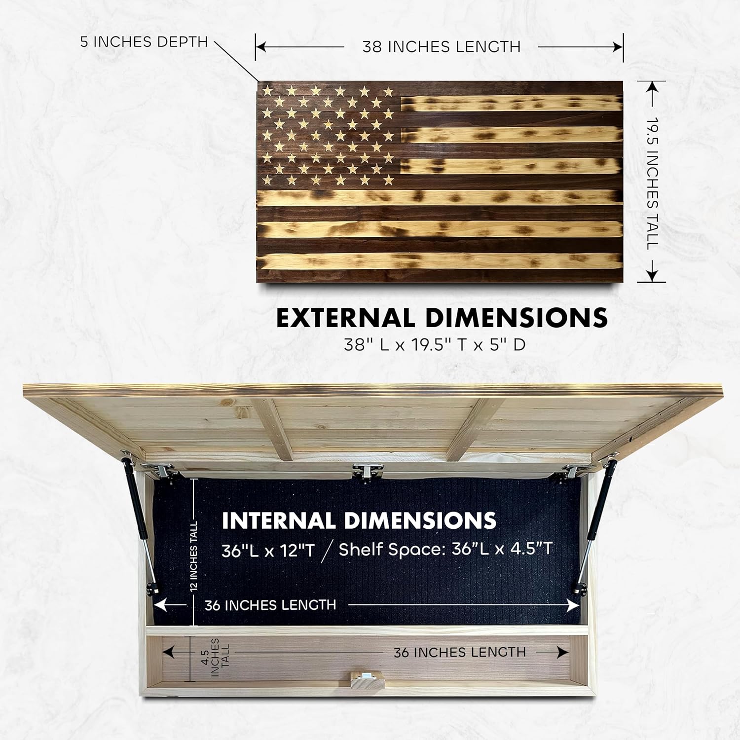 Large American Flag Gun Safe by Bellewood Designs - product image 6 for Resin Society