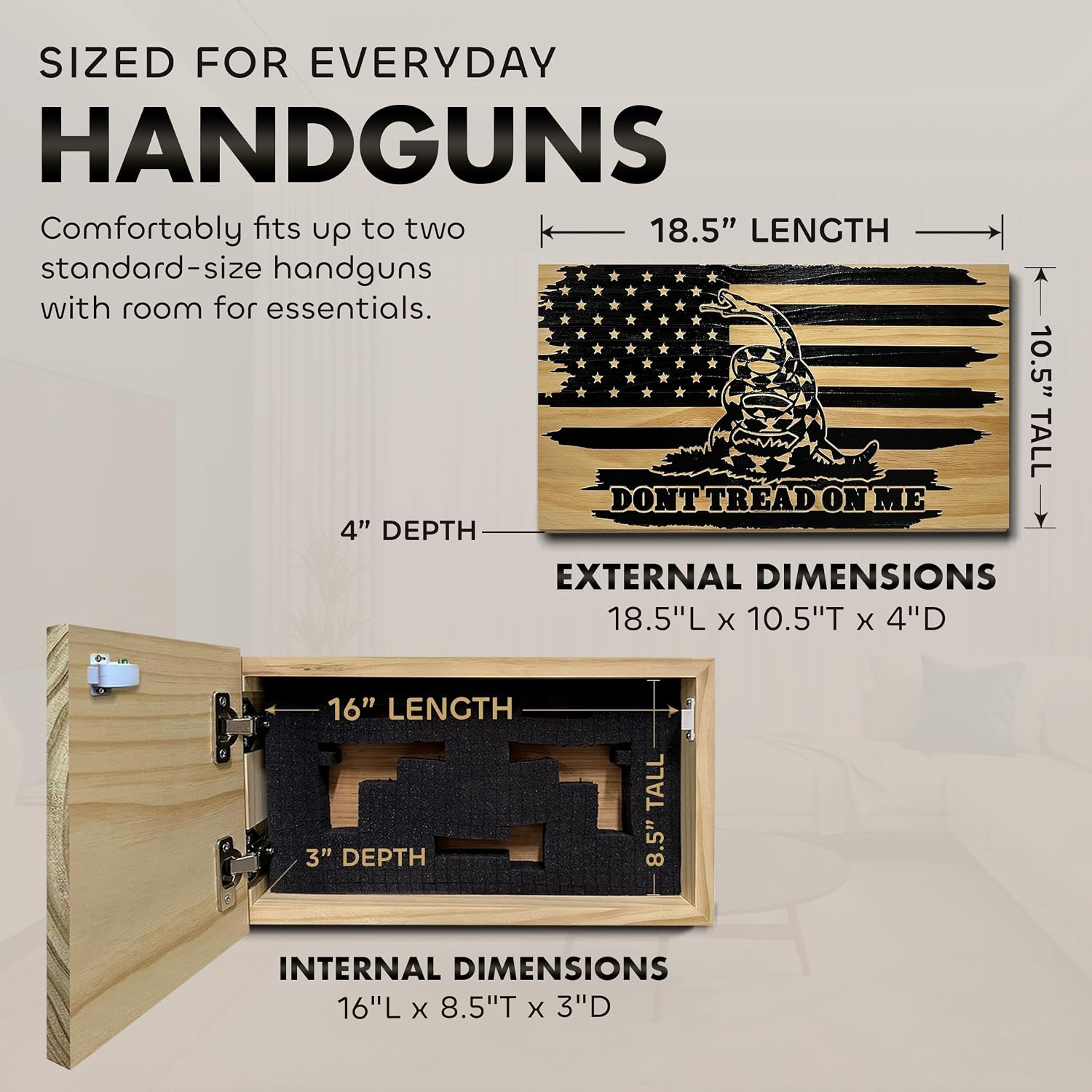 Dont Tread on Me Concealment Shelf by Bellewood Designs - product image 6 for Resin Society
