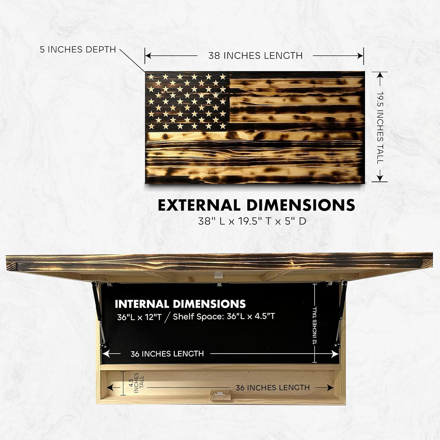 Large American Flag Gun Safe by Bellewood Designs - product image 5 for Resin Society