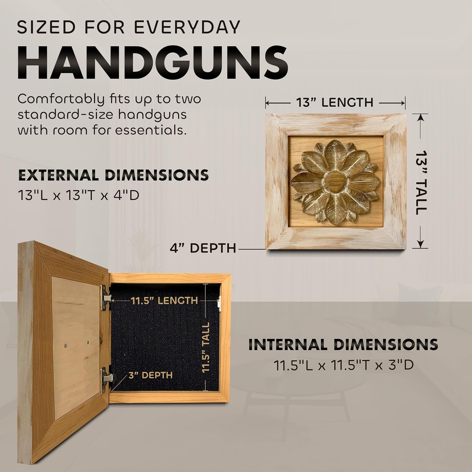 Wild Flower Hidden Gun Storage Wall Decor by Bellewood Designs - product image 6 for Resin Society
