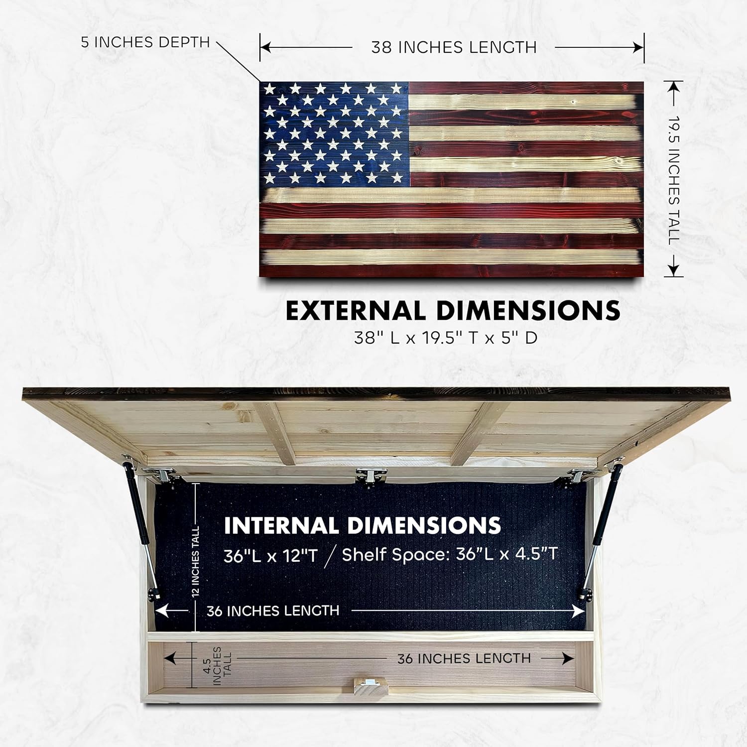 Large American Flag Gun Safe by Bellewood Designs - product image 6 for Resin Society