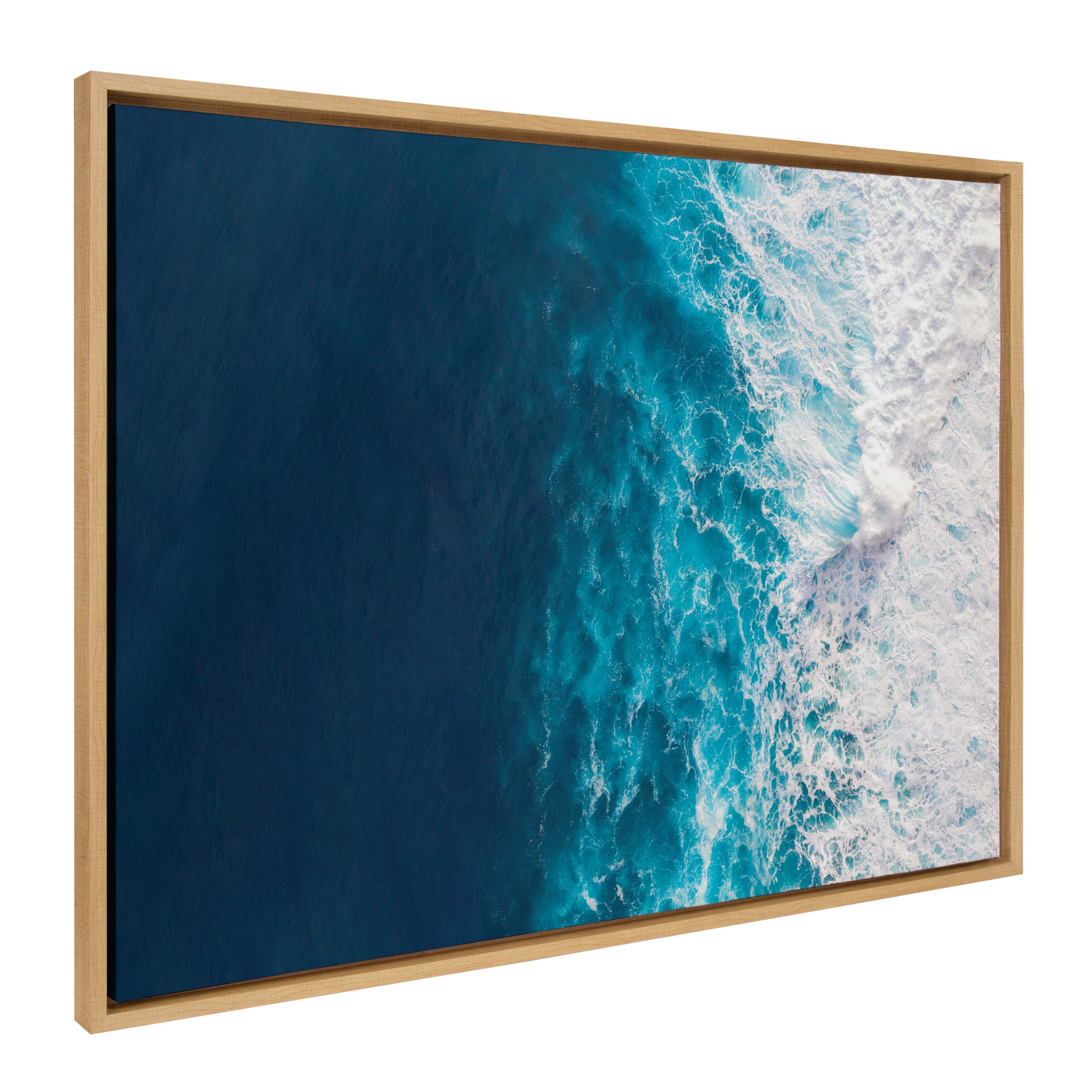 Sylvie Seascape of Splashing Waves Framed Canvas by kateandlaurel - product image 7 for Resin Society