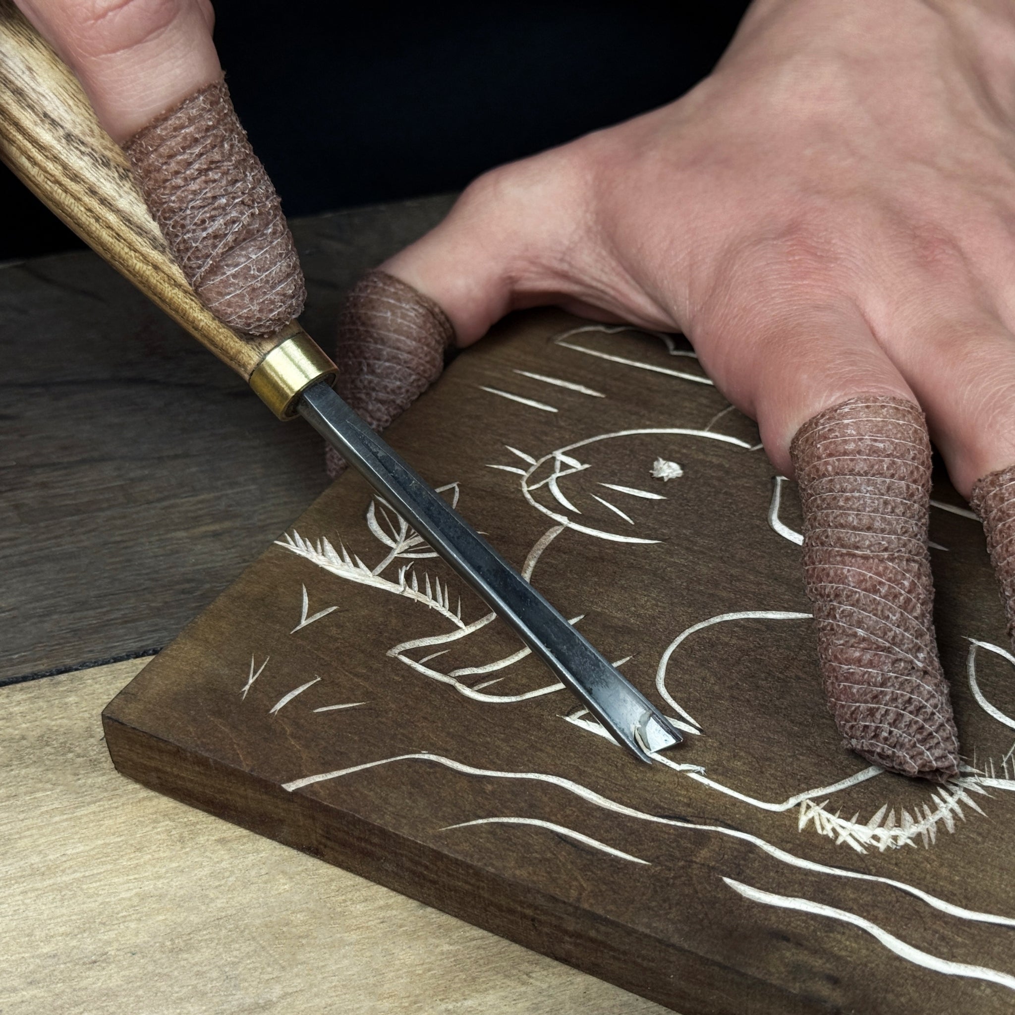 DIY Bunny Carving Kit with V-Chisel and step-by-step video guide by Sharky Forged Steel Tools