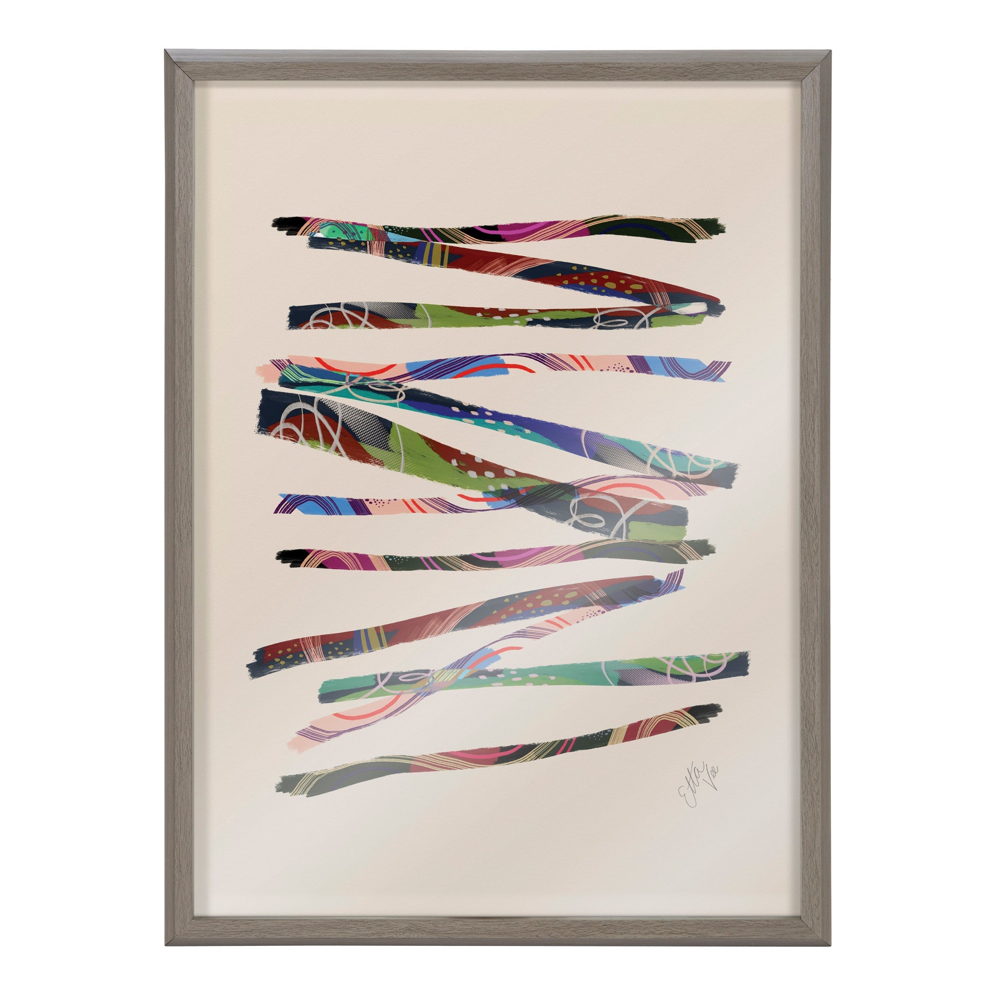 Blake Abstract Sticks 5 Framed Printed Glass by kateandlaurel - product image 2 for Resin Society