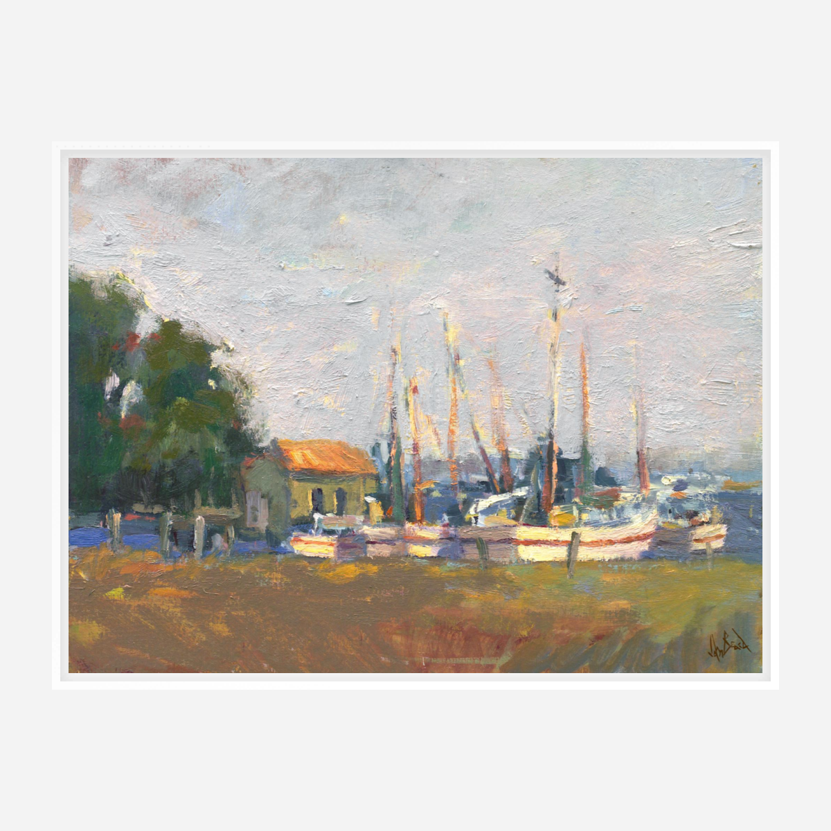 Dockside Artist Enhanced Canvas Print by John Beard Collection - product image 6 for Resin Society