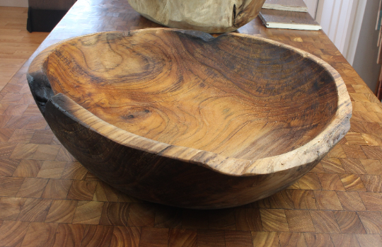 Large Live Edge Teak Bowl by Tuckahoe Hardwoods