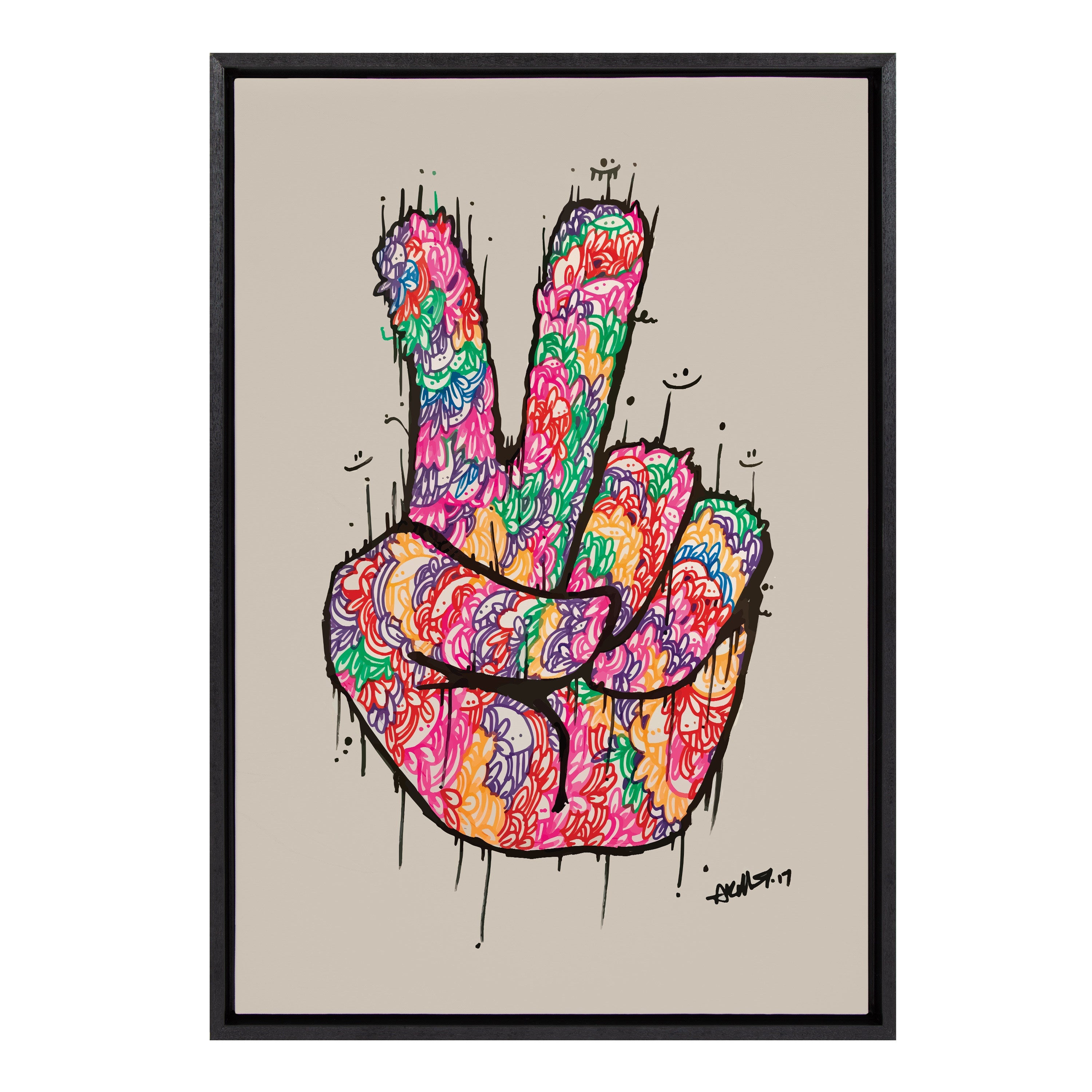Sylvie Peace Sign Framed Canvas by kateandlaurel - product image 8 for Resin Society