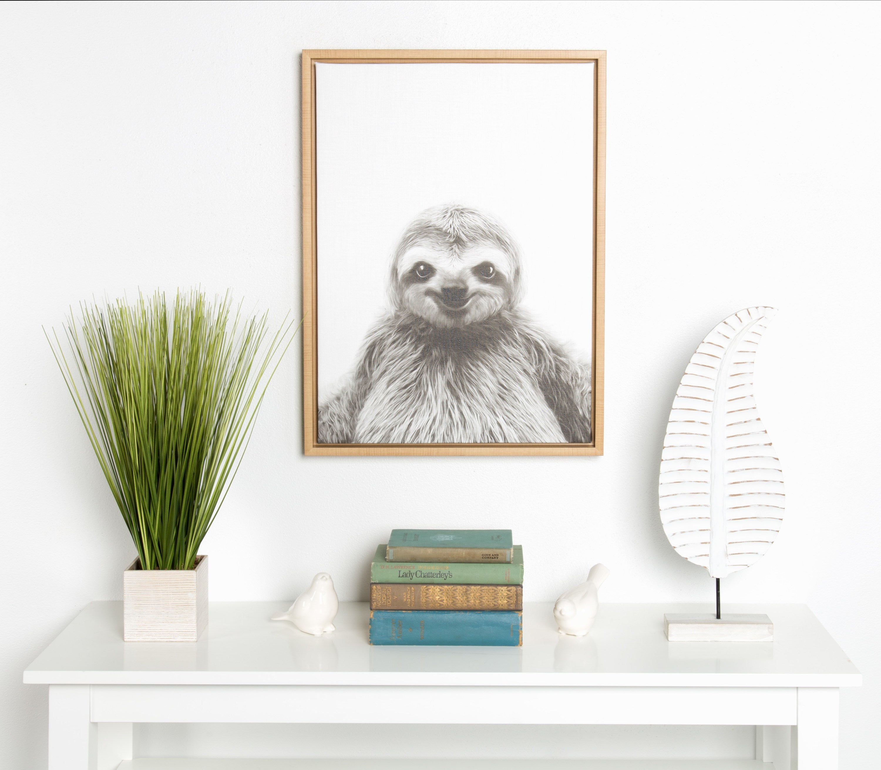 Sylvie Sloth Framed Canvas by Simon Te Tai by kateandlaurel - product image 14 for Resin Society