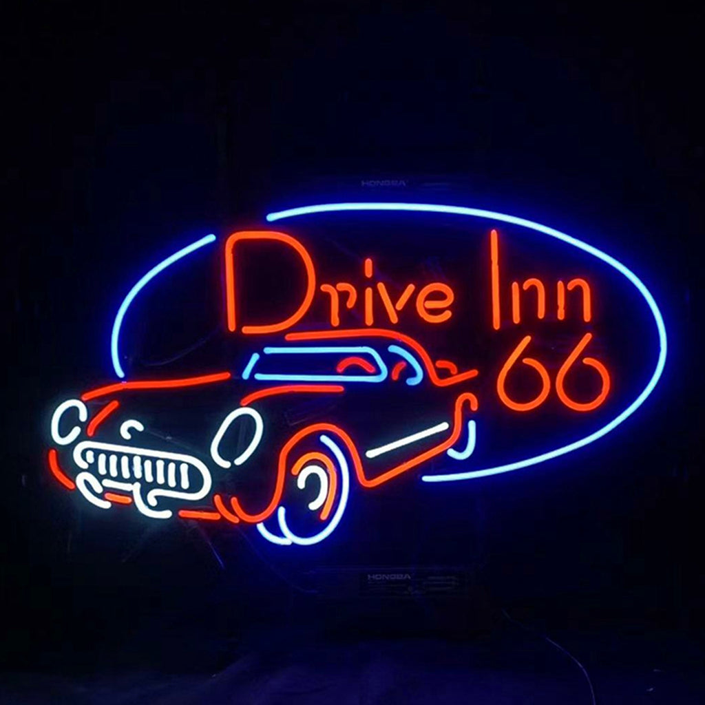 Drive Inn 66 Mother Road Auto Car Neon Signs Light by Neon Signs Land - product image 2 for Resin Society