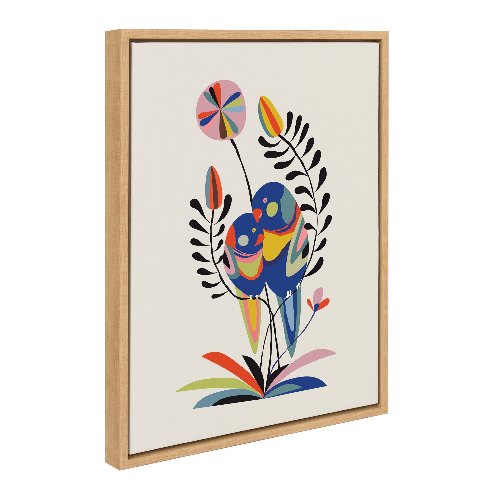 Sylvie Rainbow Lorikeet Framed Canvas by kateandlaurel - product image 2 for Resin Society