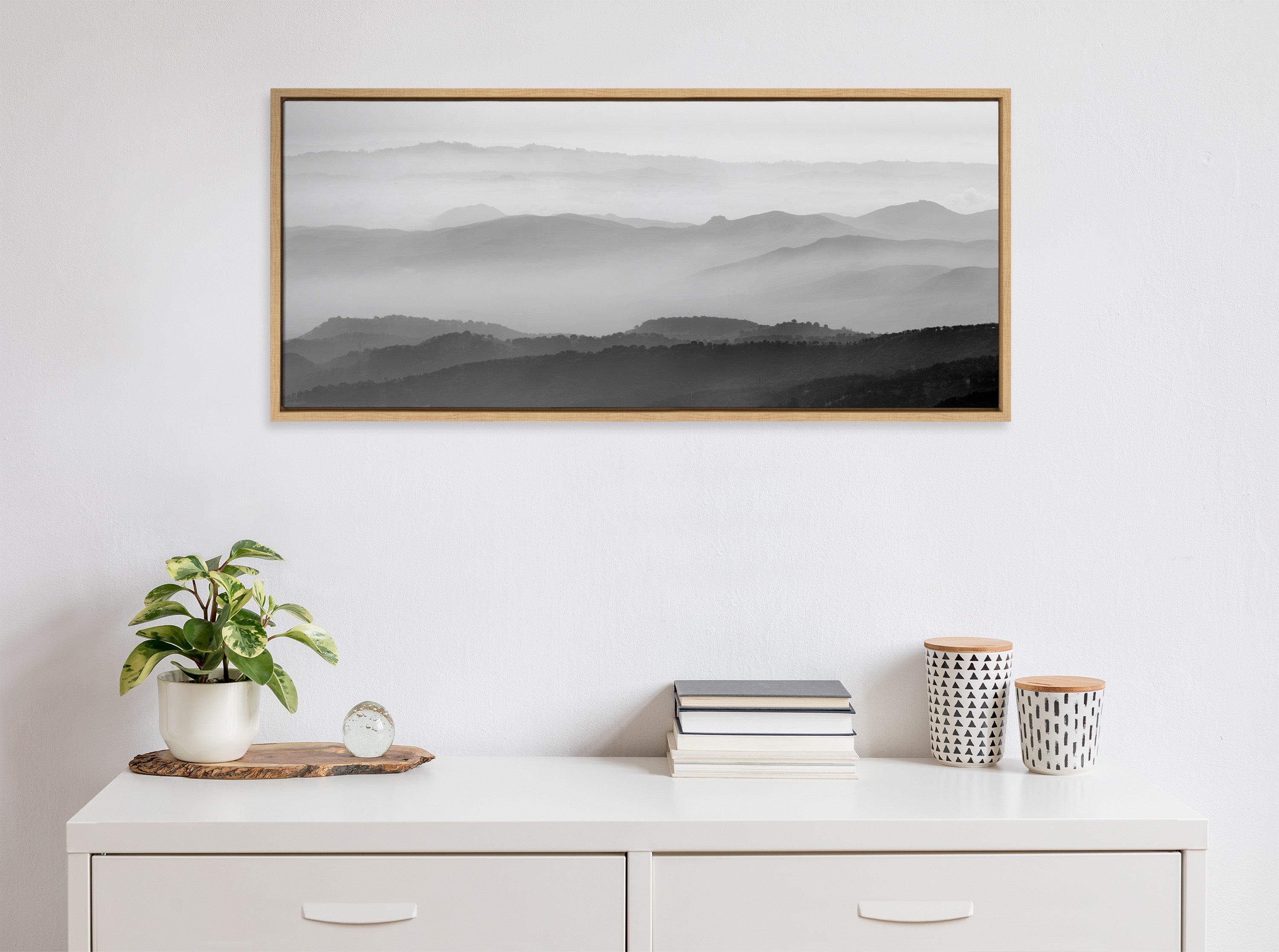Sylvie Misty Mountains BW Framed Canvas by kateandlaurel - product image 4 for Resin Society