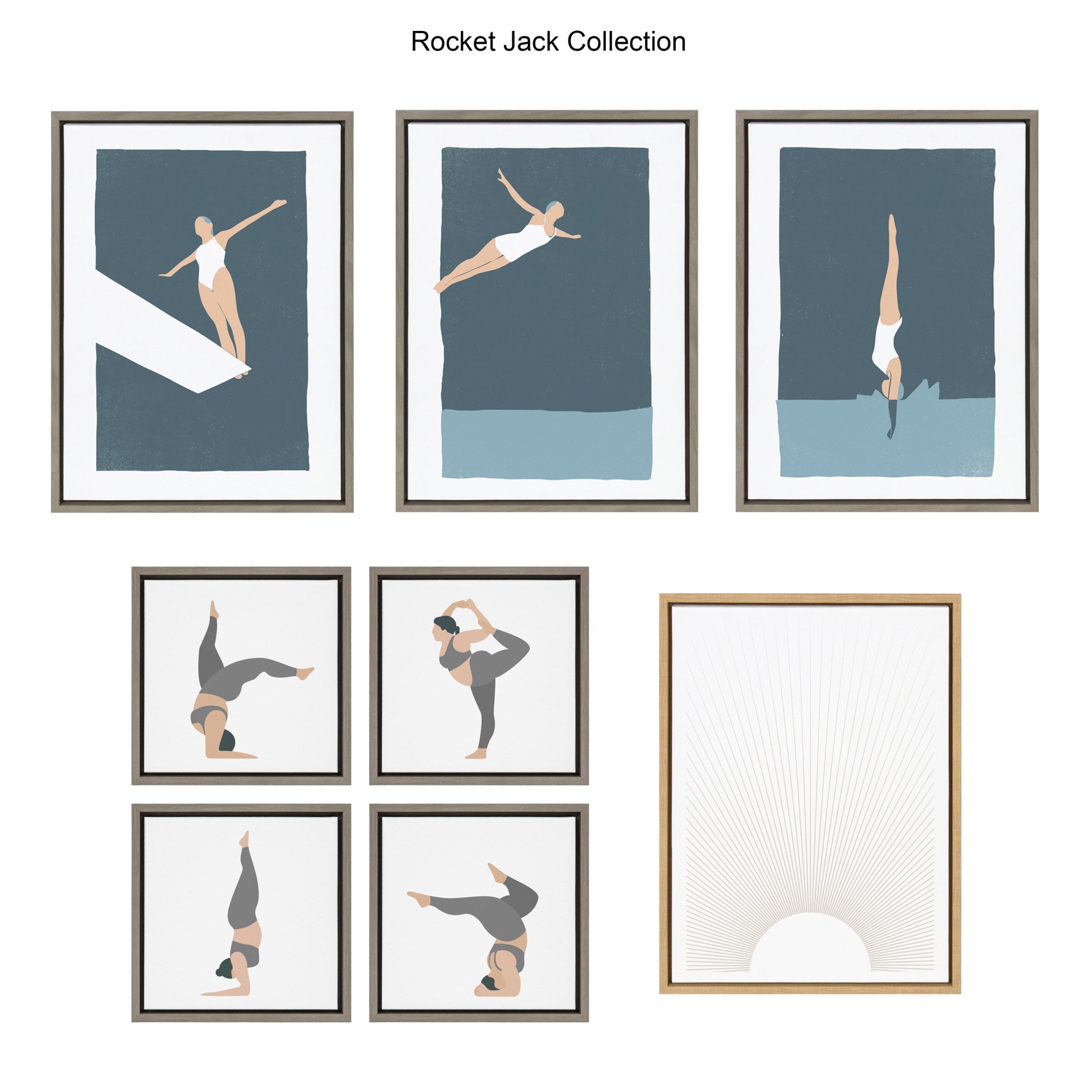 Sylvie Splash Framed Canvas by Rocket Jack by kateandlaurel - product image 6 for Resin Society