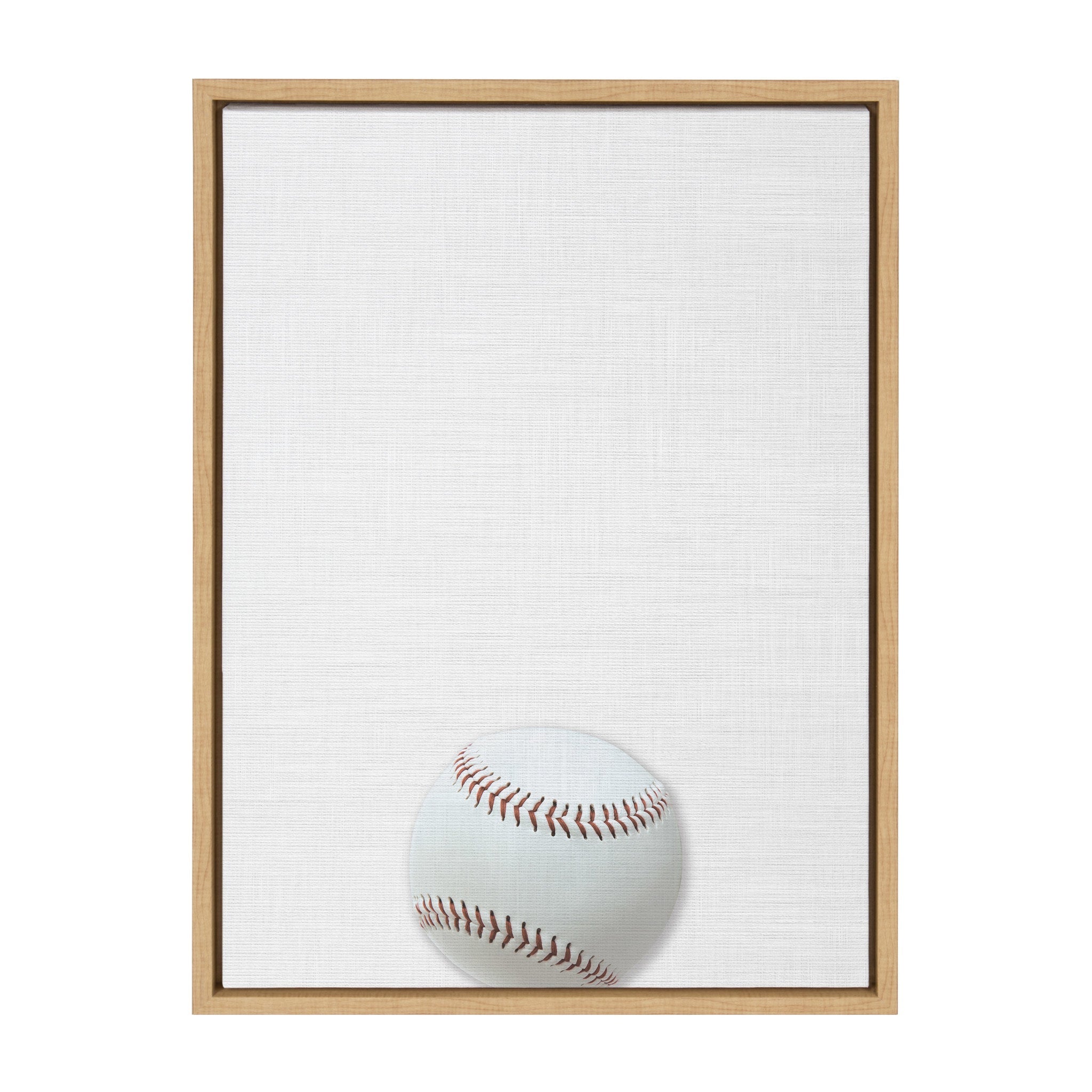 Sylvie Color Baseball Portrait Framed Canvas, Natural 18x24 by kateandlaurel - main product image for Resin Society