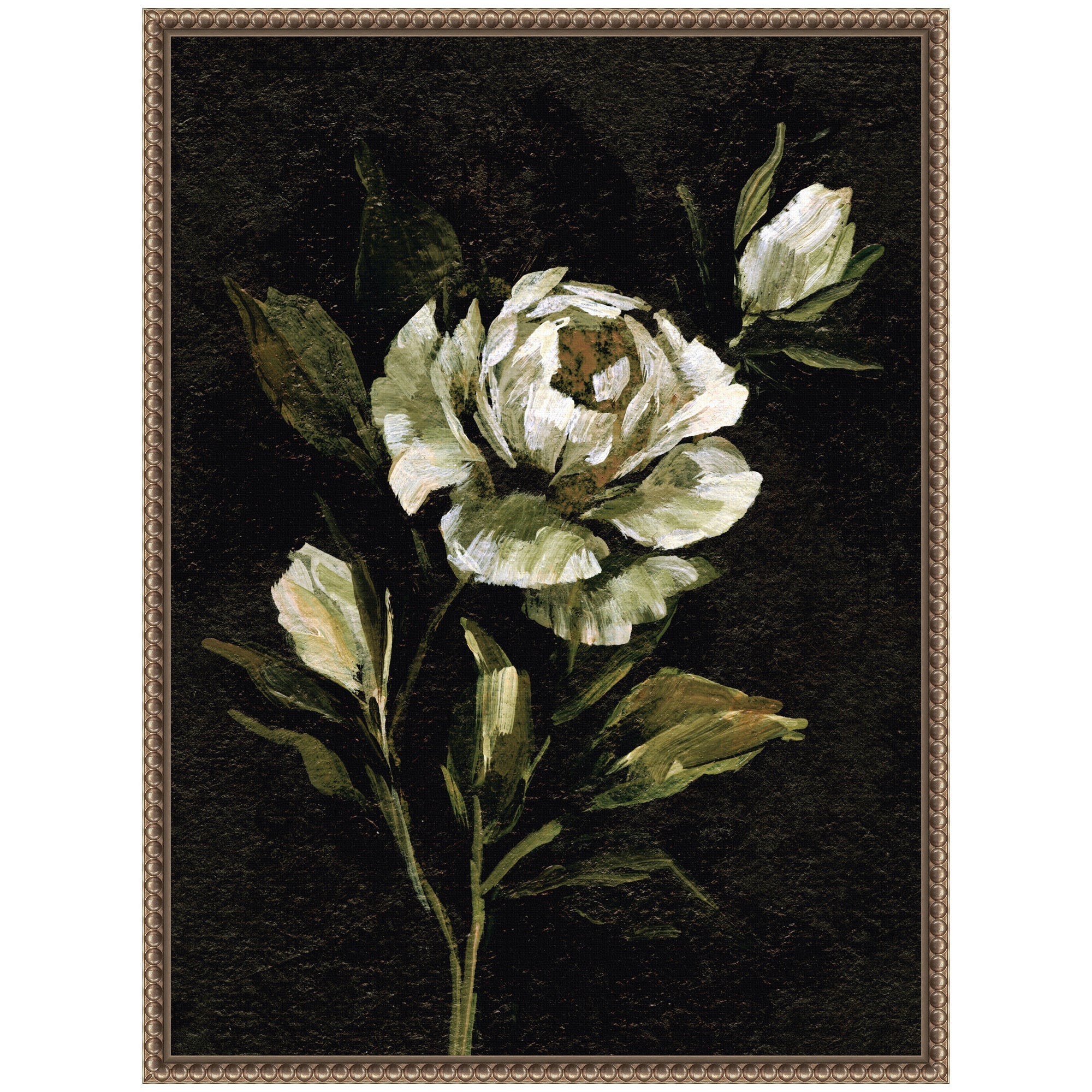 Sylvie Moody Floral 2 Framed Canvas by Annie Quigley