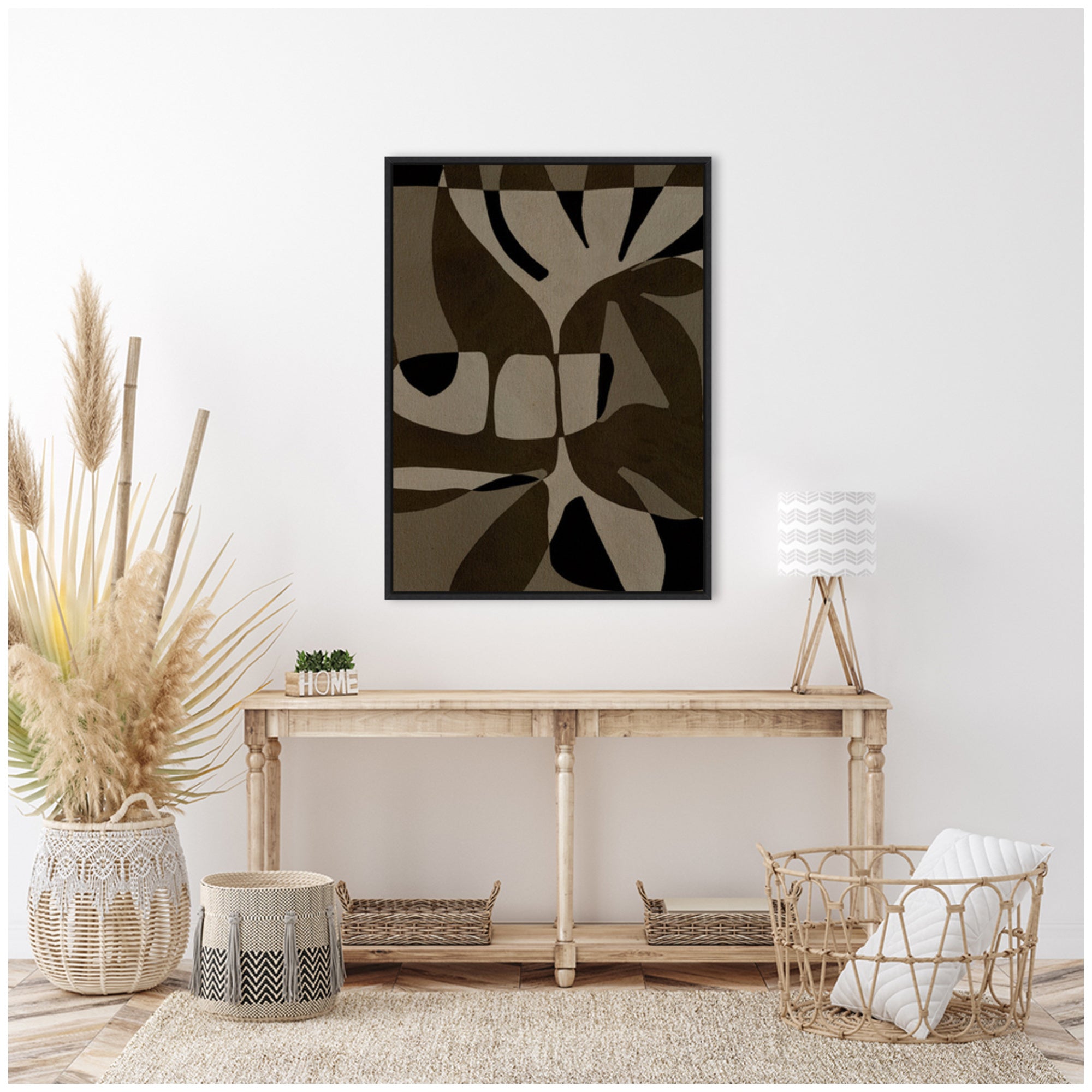 Sylvie Contour 2 Framed Canvas by Shatha Al Dafai