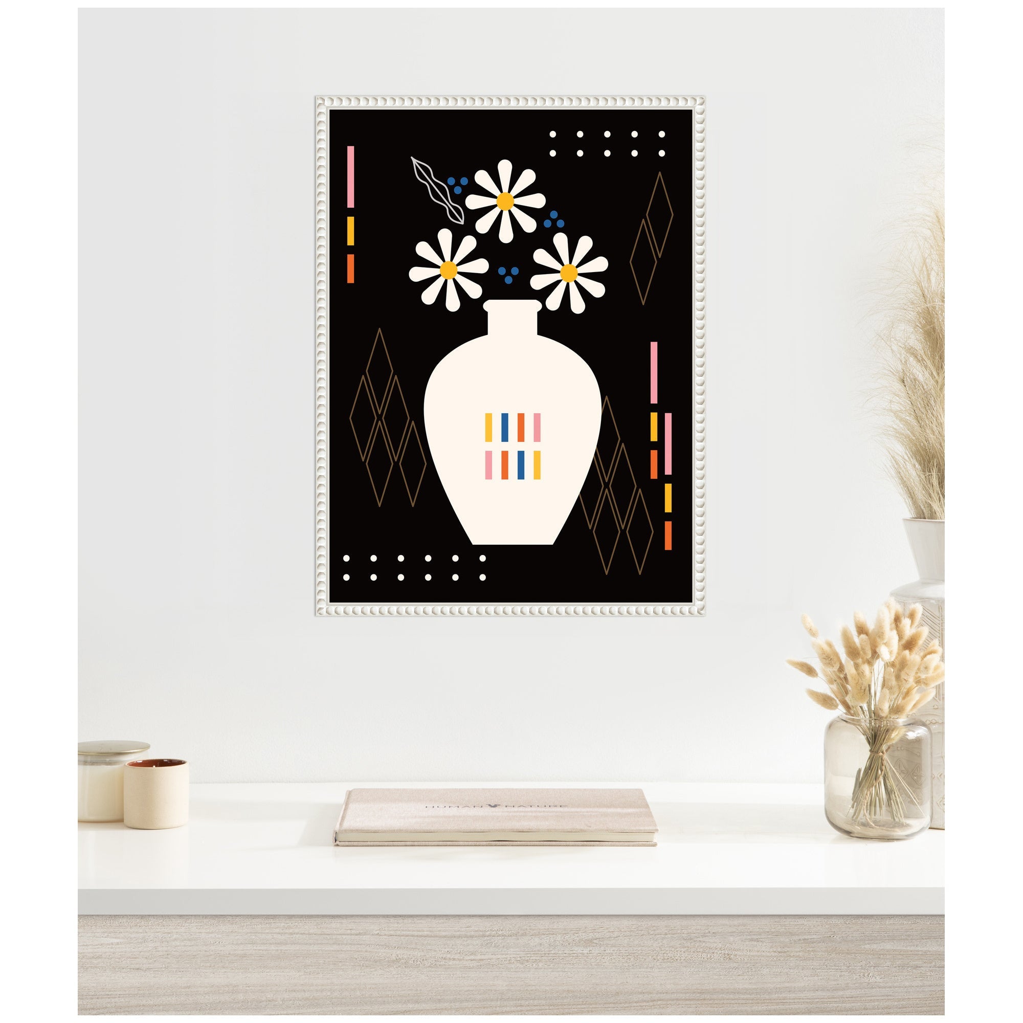 Sylvie Black Vase Framed Canvas by Amber Leaders