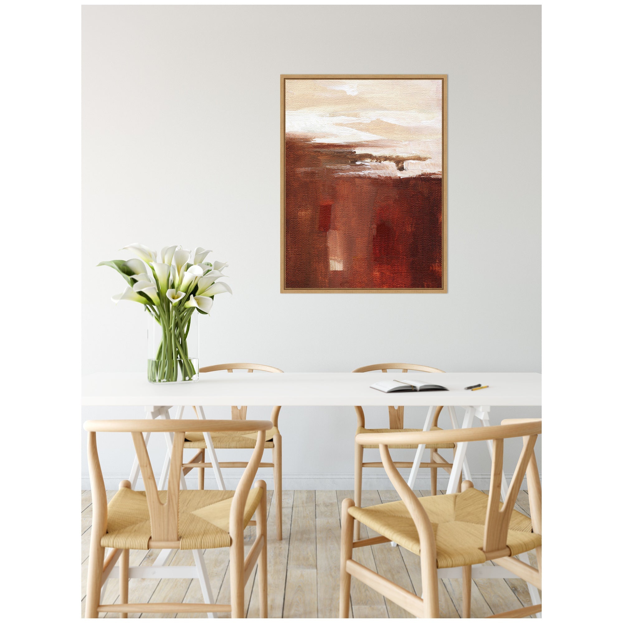 Sylvie Earthen Abstract Framed Canvas by Nikita Jariwala
