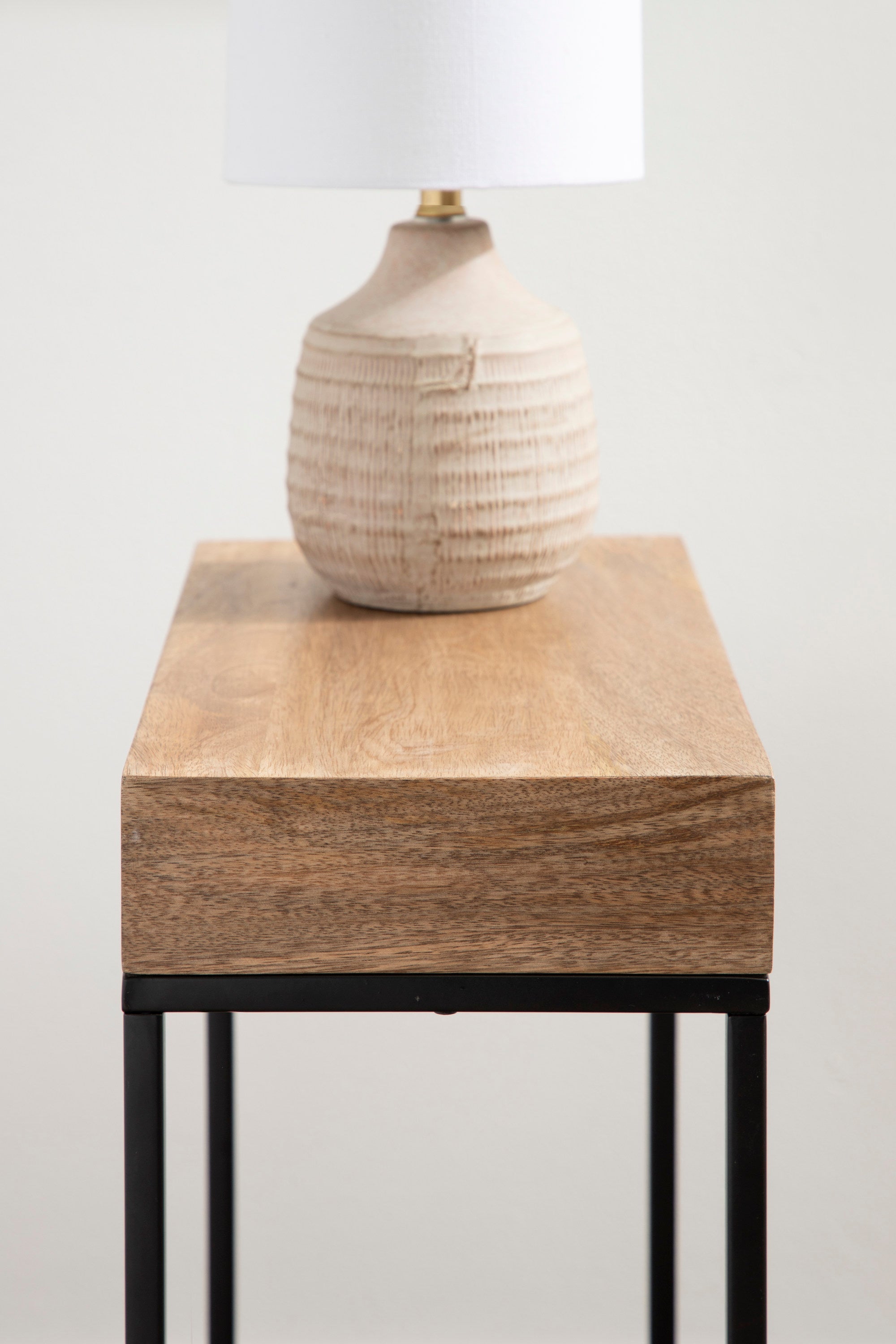 Karlsen Wood and Metal Slim Side Table