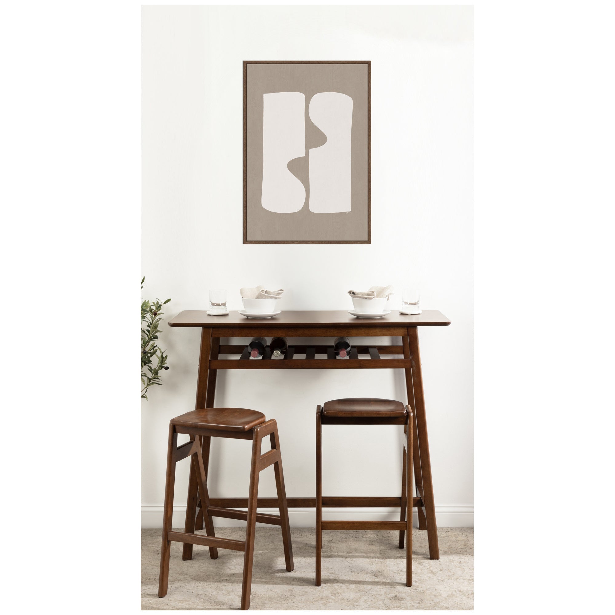 Organic Figures No.
1 by Gabrielly Guedes Framed Canvas Wall Art Print