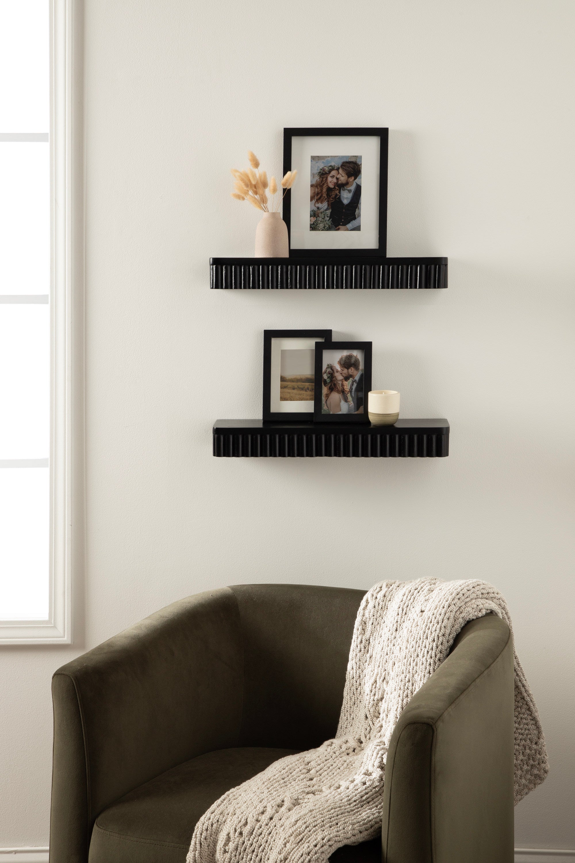 Reid Ribbed Floating Shelves