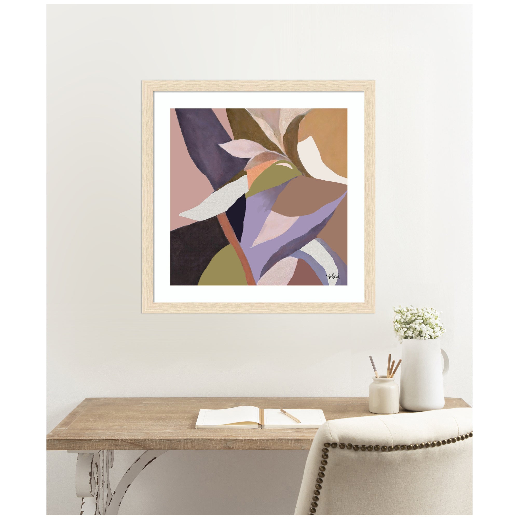 Framed Art Azure stems by Inkheart Designs
