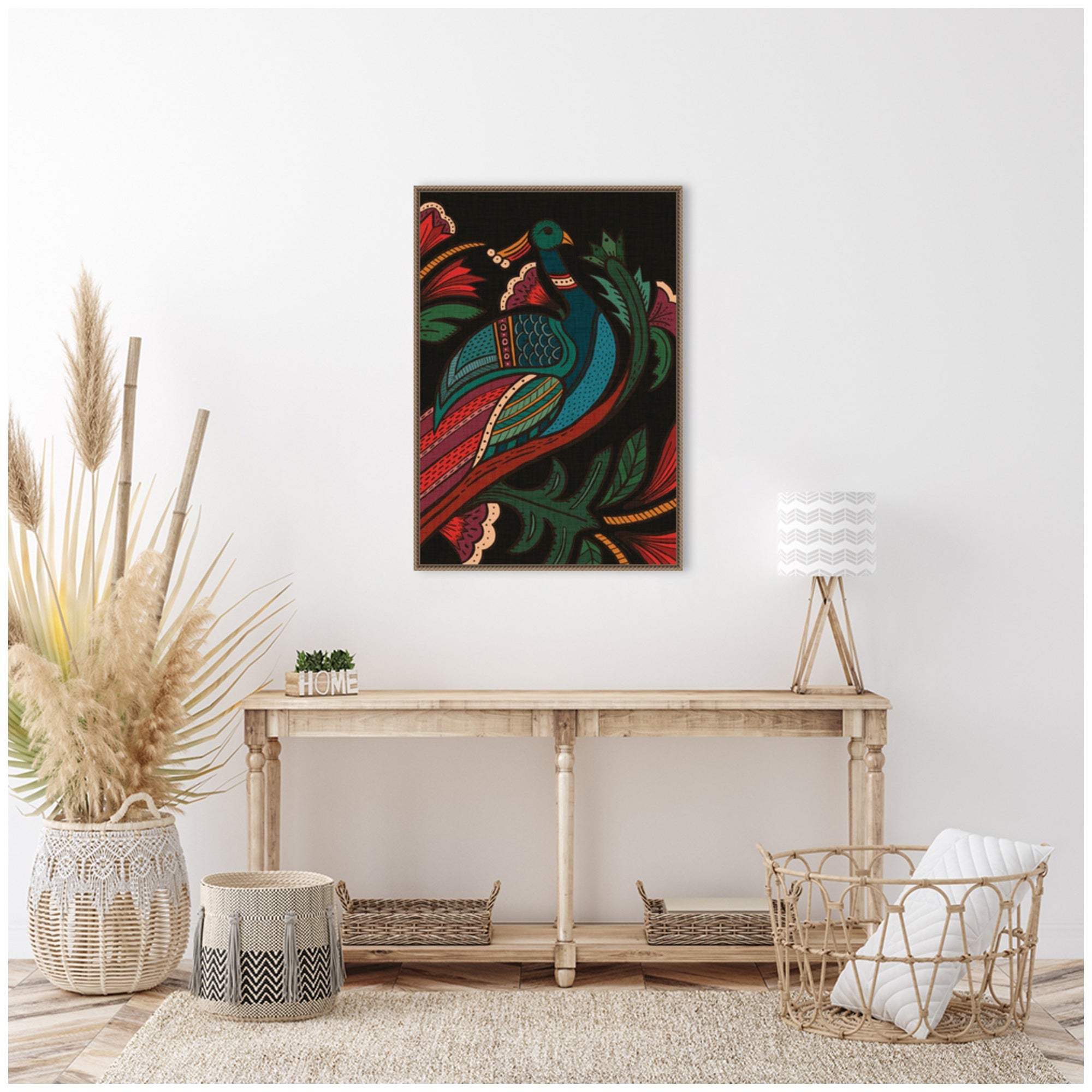 Sylvie Peacock Framed Canvas by Carey Copeland