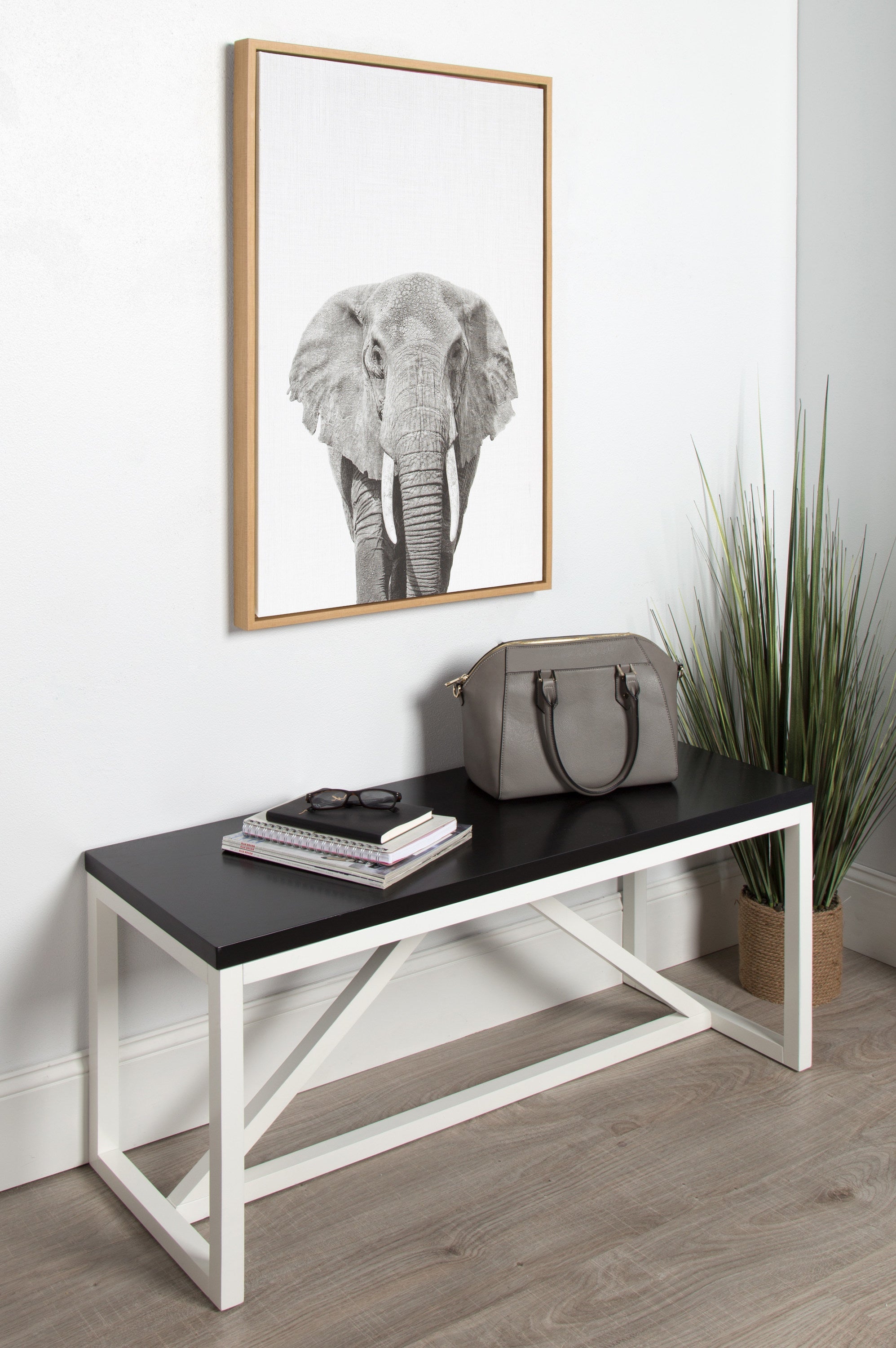 Sylvie Elephant Framed Canvas by Simon Te of Tai Prints