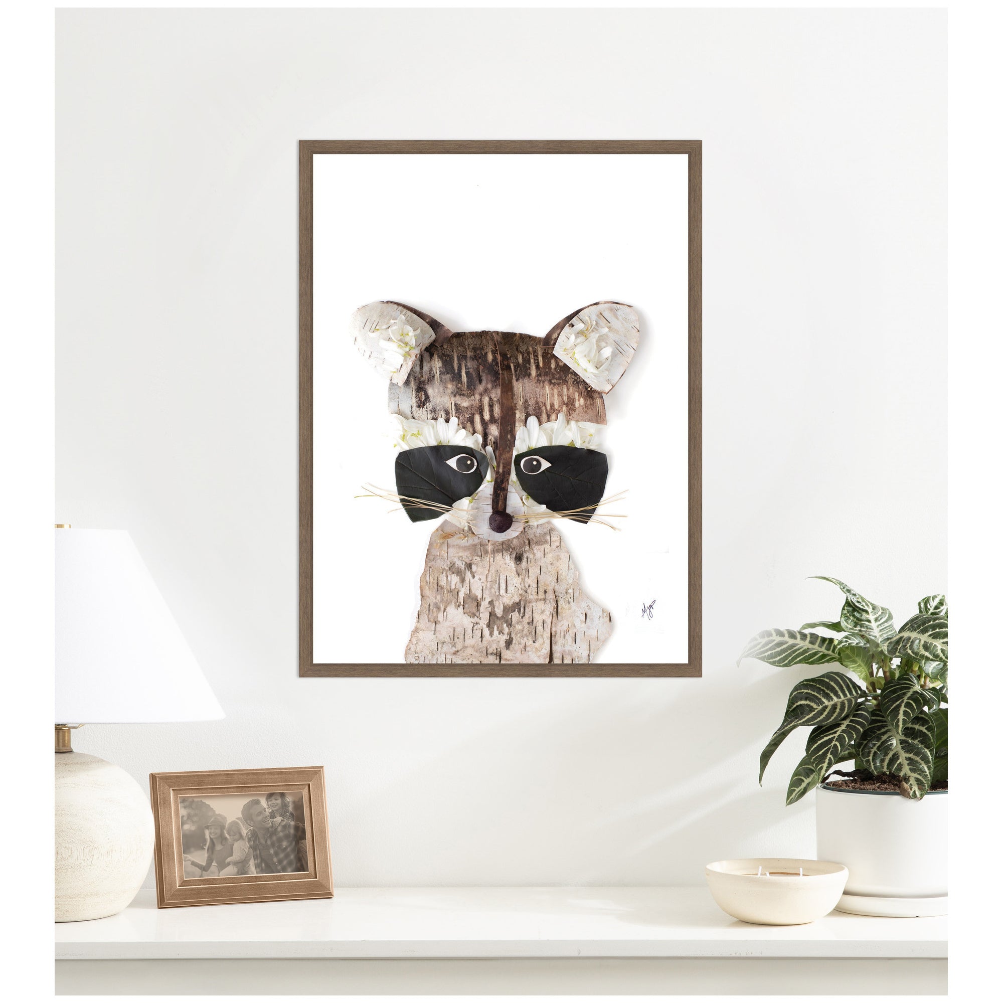 Raccoon by Madeline Jeppesen Framed Canvas Wall Art Print