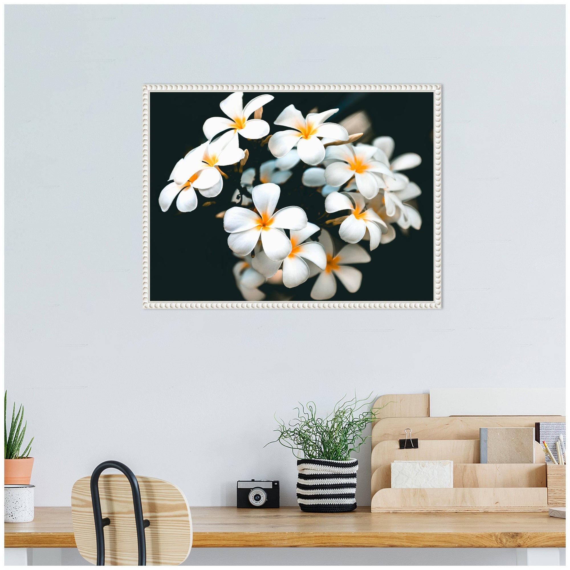 Sylvie Tropical Flowers Framed Canvas by Alicia Abla