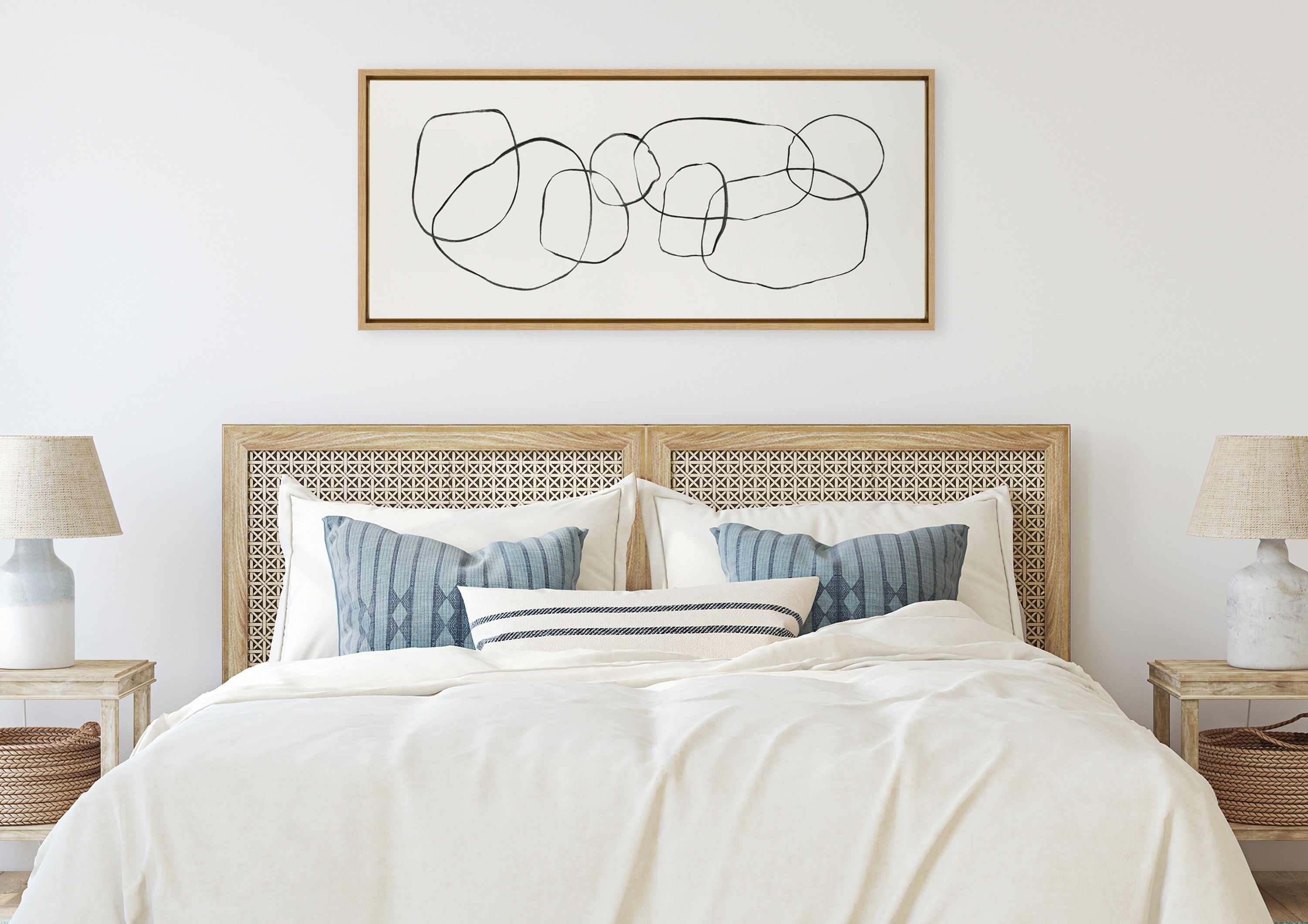 Sylvie Dancing Circles Framed Canvas