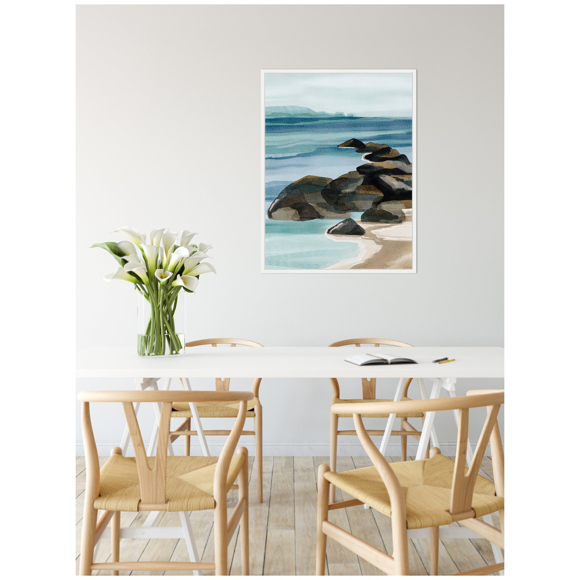 Sylvie Ocean Breeze ll Framed Canvas by Nikita Jariwala