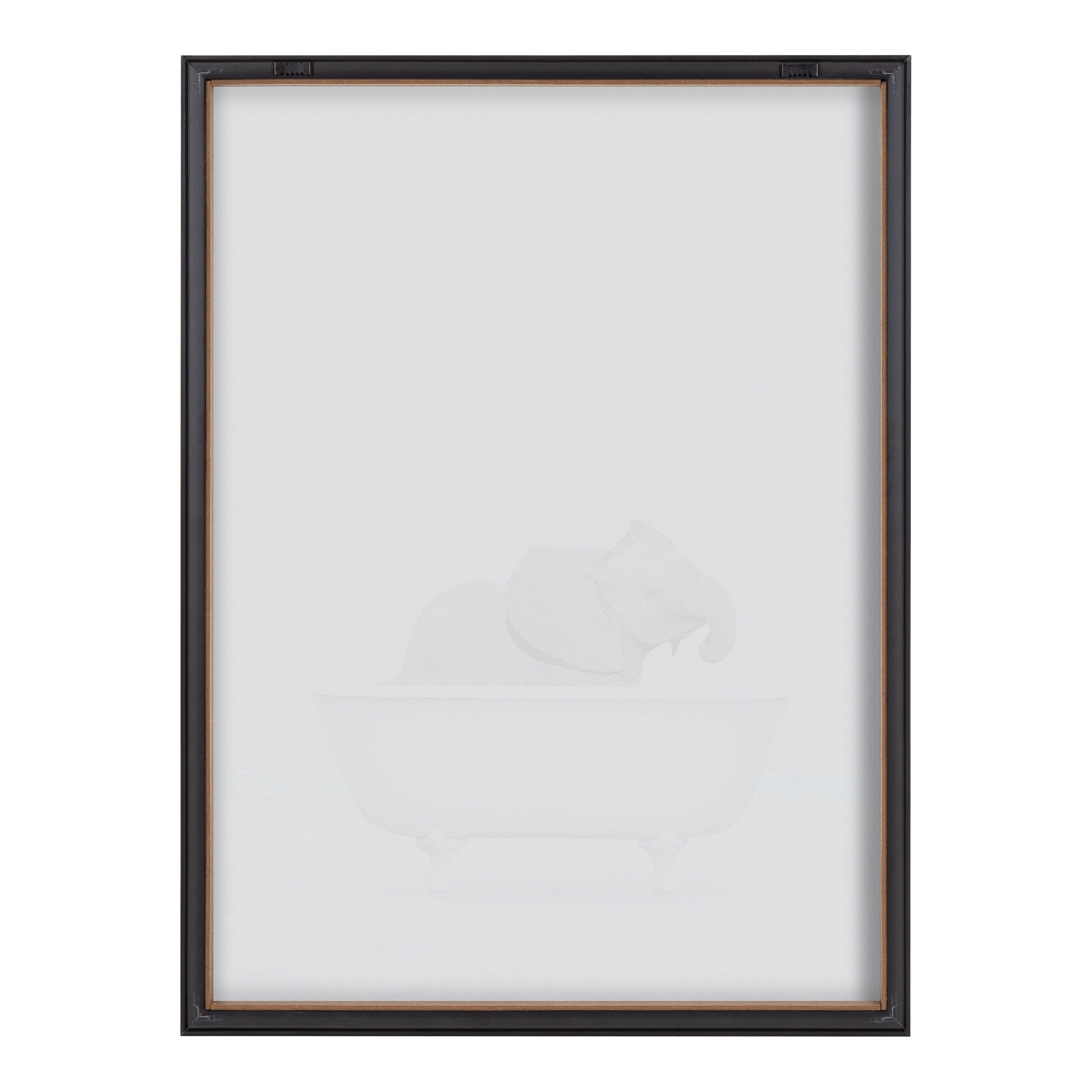 Blake Baby Elephant Solo Bathtub Framed Printed Glass by Amy Peterson by kateandlaurel - product image 4 for Resin Society