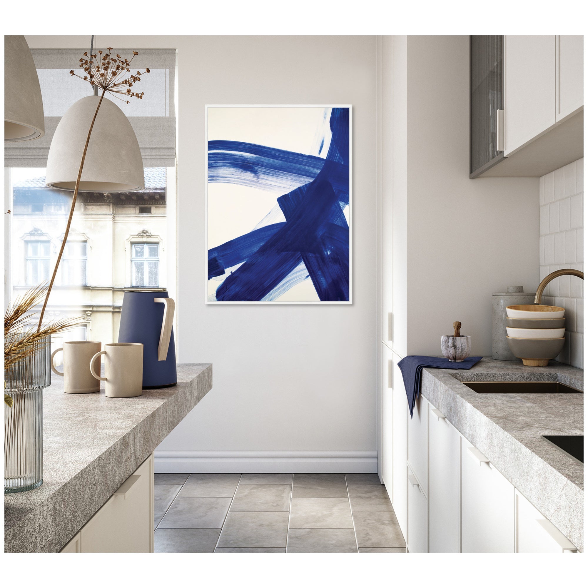 Colbalt Mark No.
2 by Amy Lighthall Framed Canvas Wall Art Print