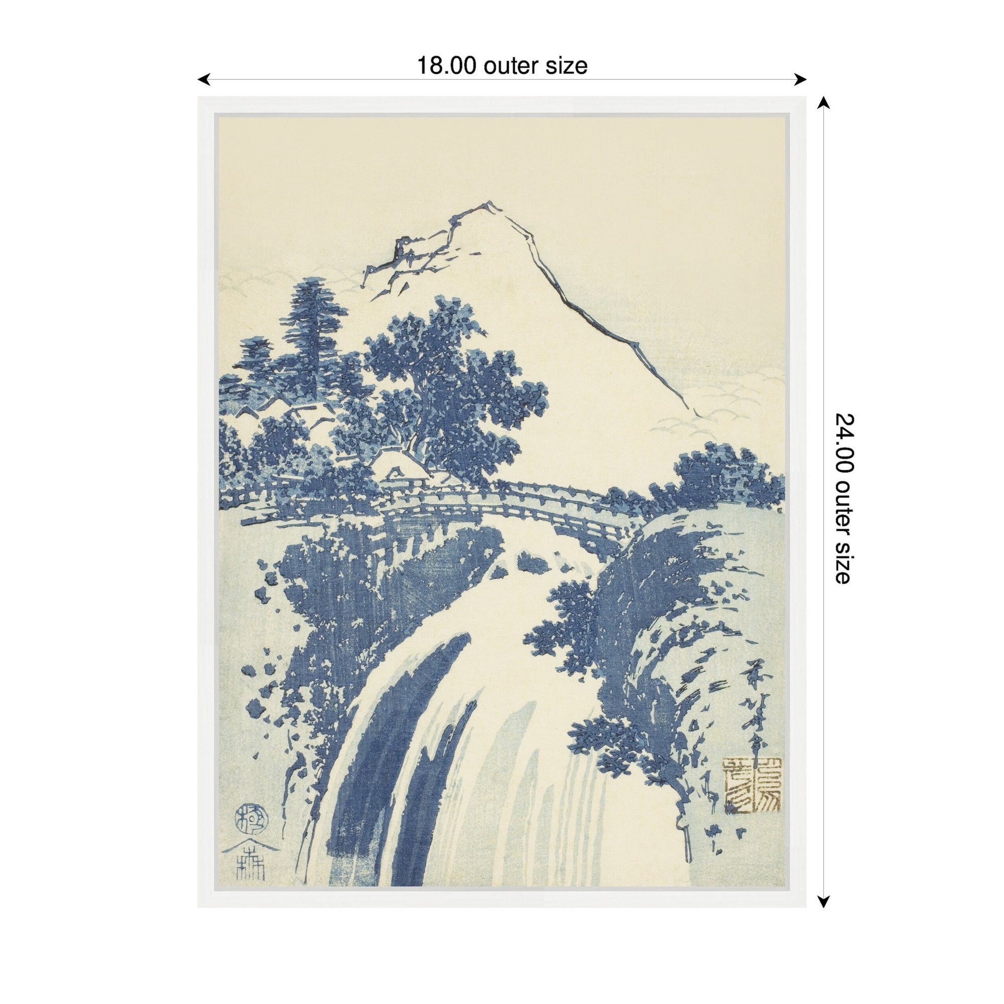 Sylvie Katsushika Hokusai Landscape with Waterfall 1831 Framed Canvas