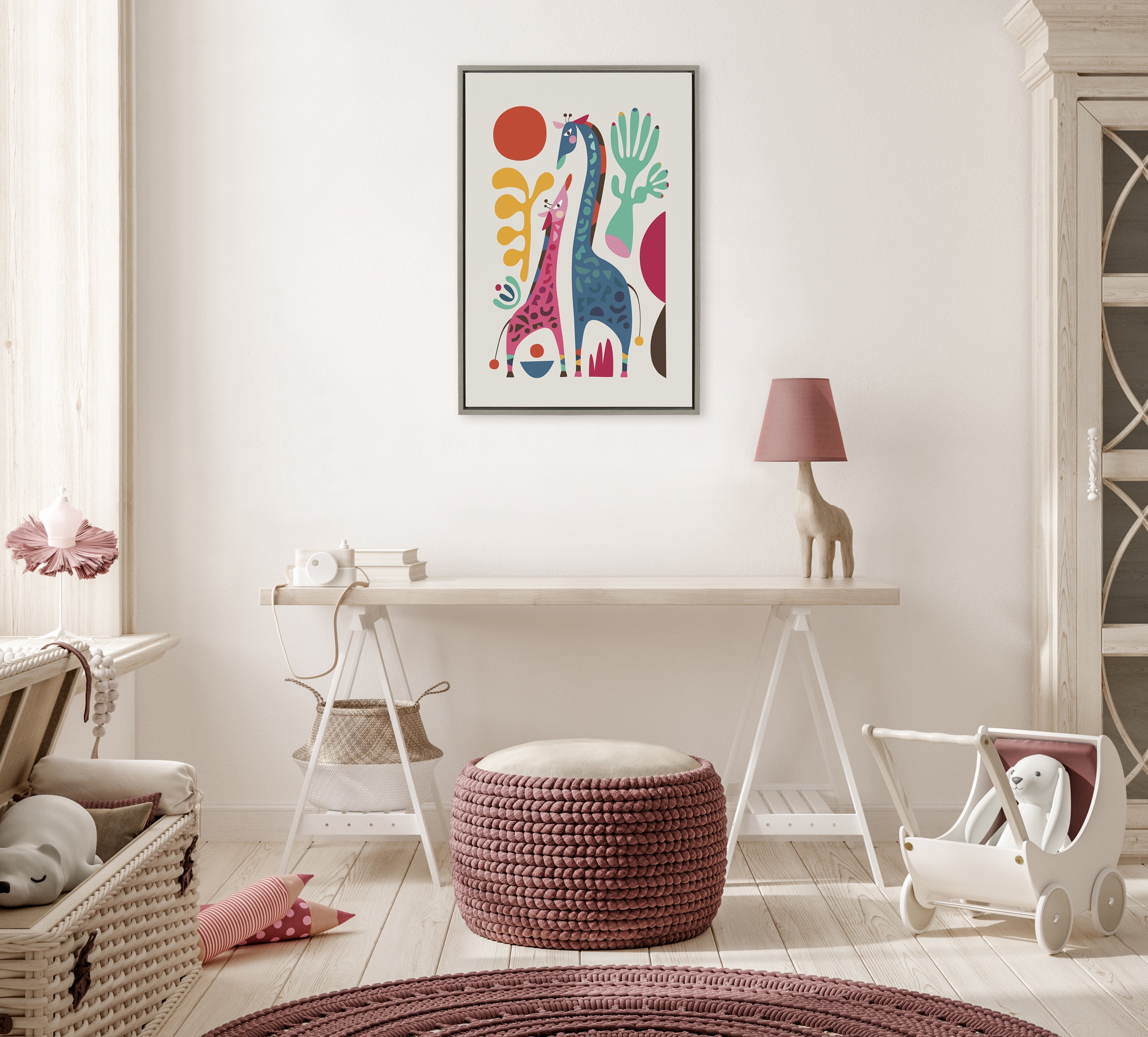 Sylvie Giraffe Love Framed Canvas by kateandlaurel - product image 17 for Resin Society