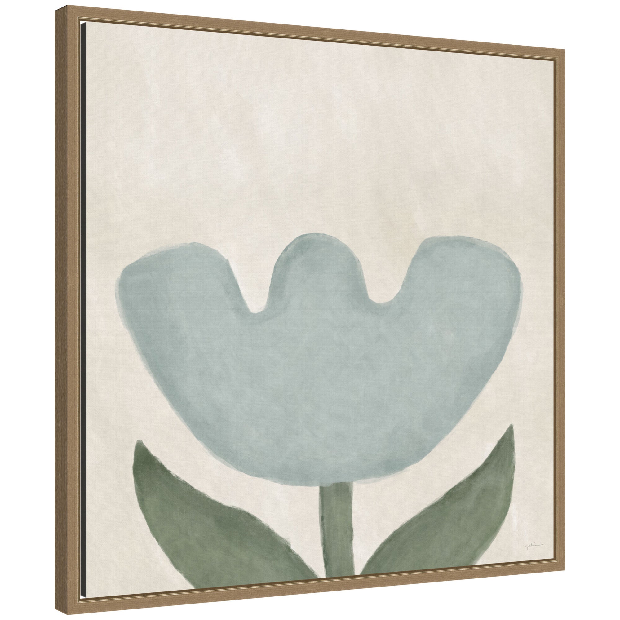 Blue Flower artwork by Gabrielly Guedes in Sylvie frame, square format