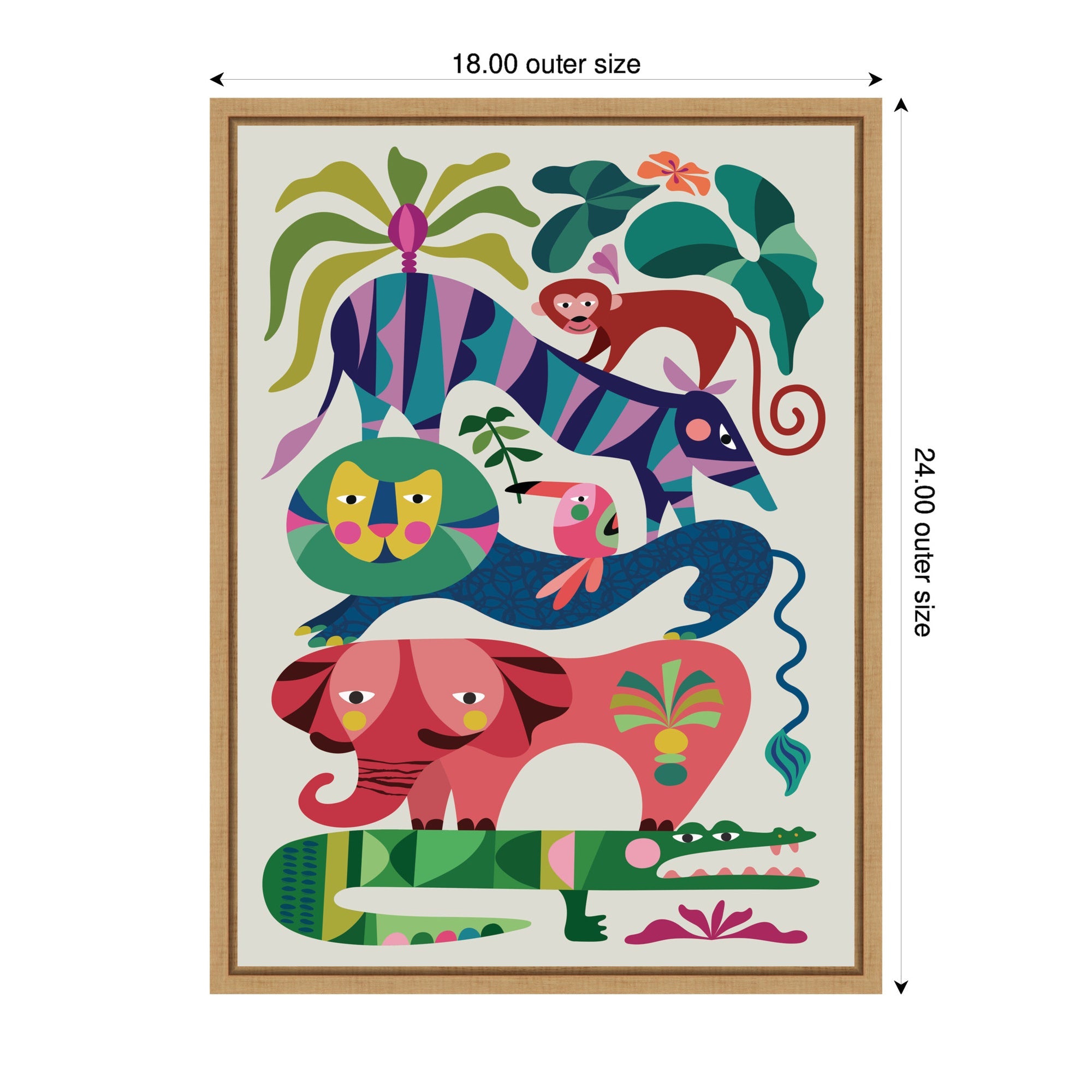 Sylvie Safari Animals Framed Canvas by Rachel Lee