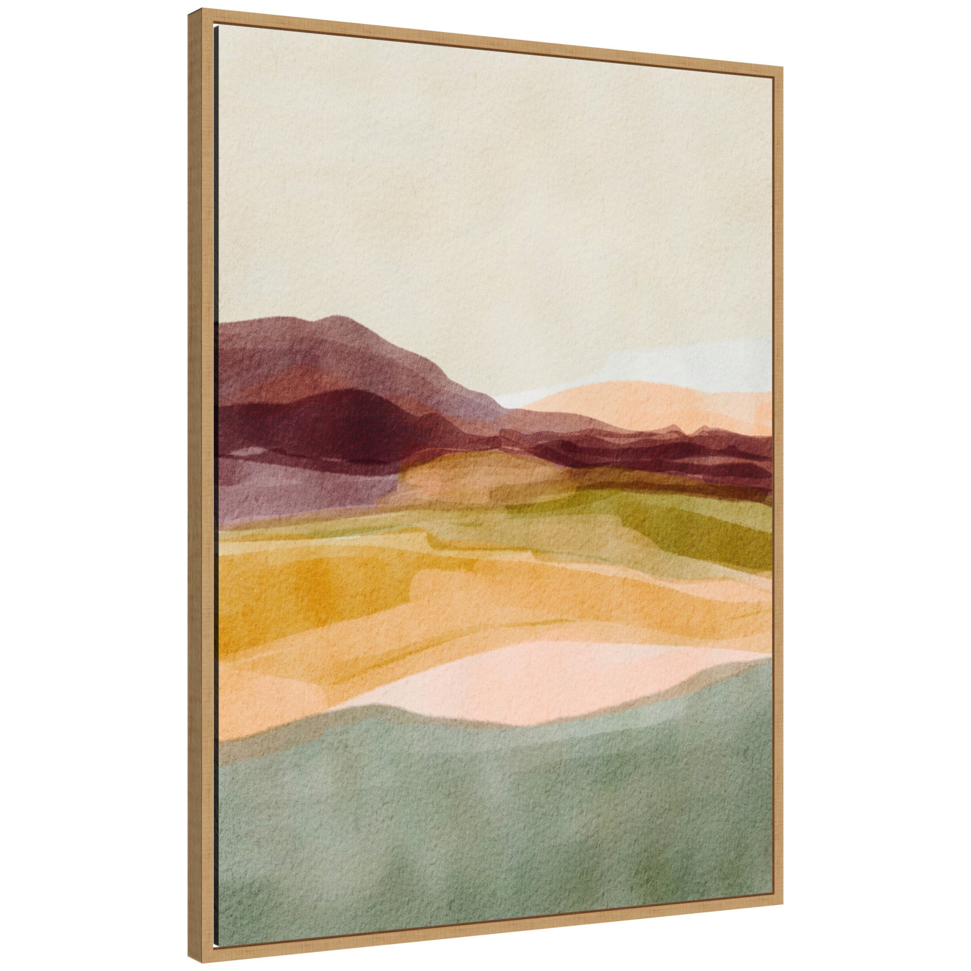 Sylvie Sunset Beauty framed canvas print by Nikita Jariwala showing a serene sunset landscape, gallery-wrapped with a modern polystyrene frame