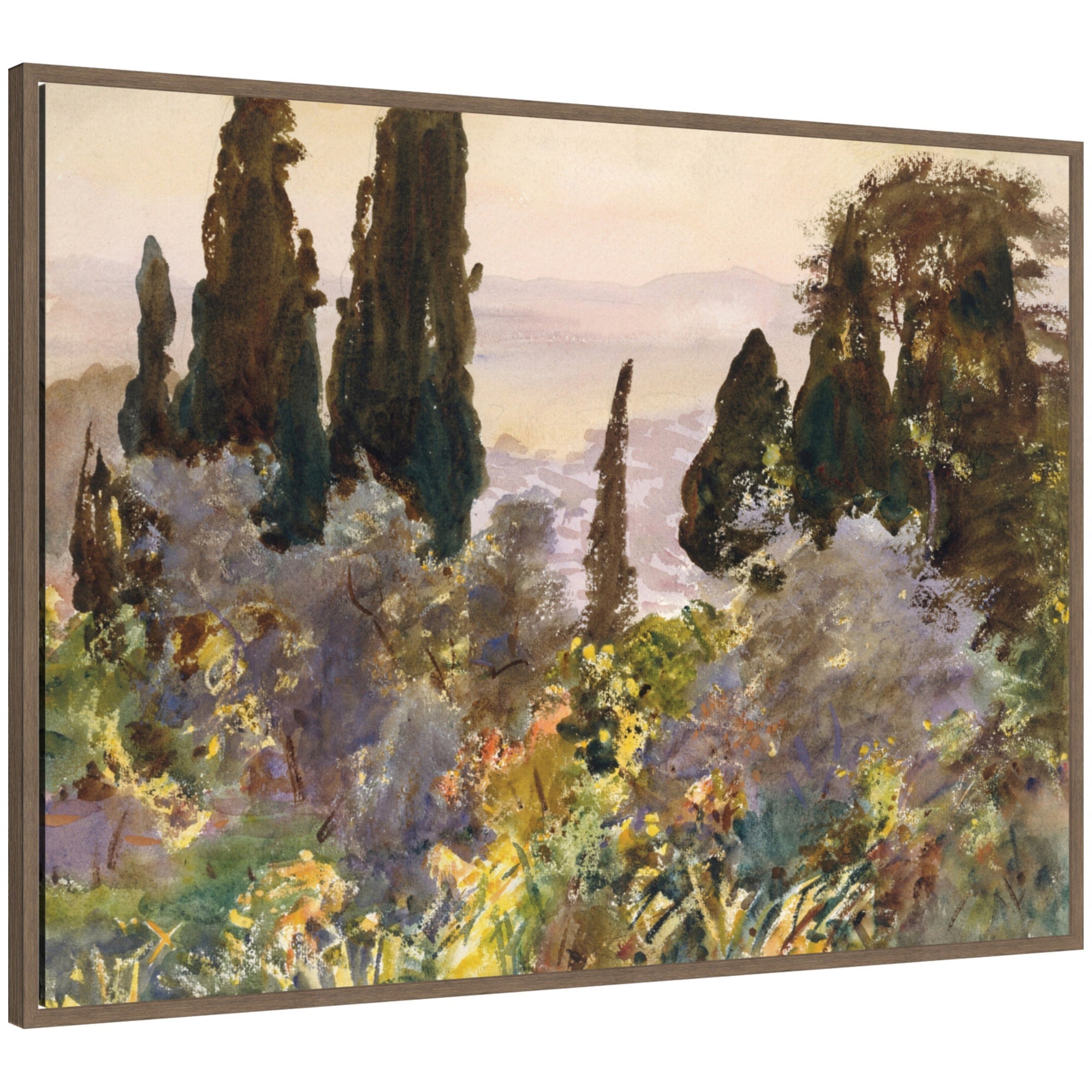 Framed canvas wall art print of Granada 1912 by John Singer Sargent, in Sylvie designer moulding frame