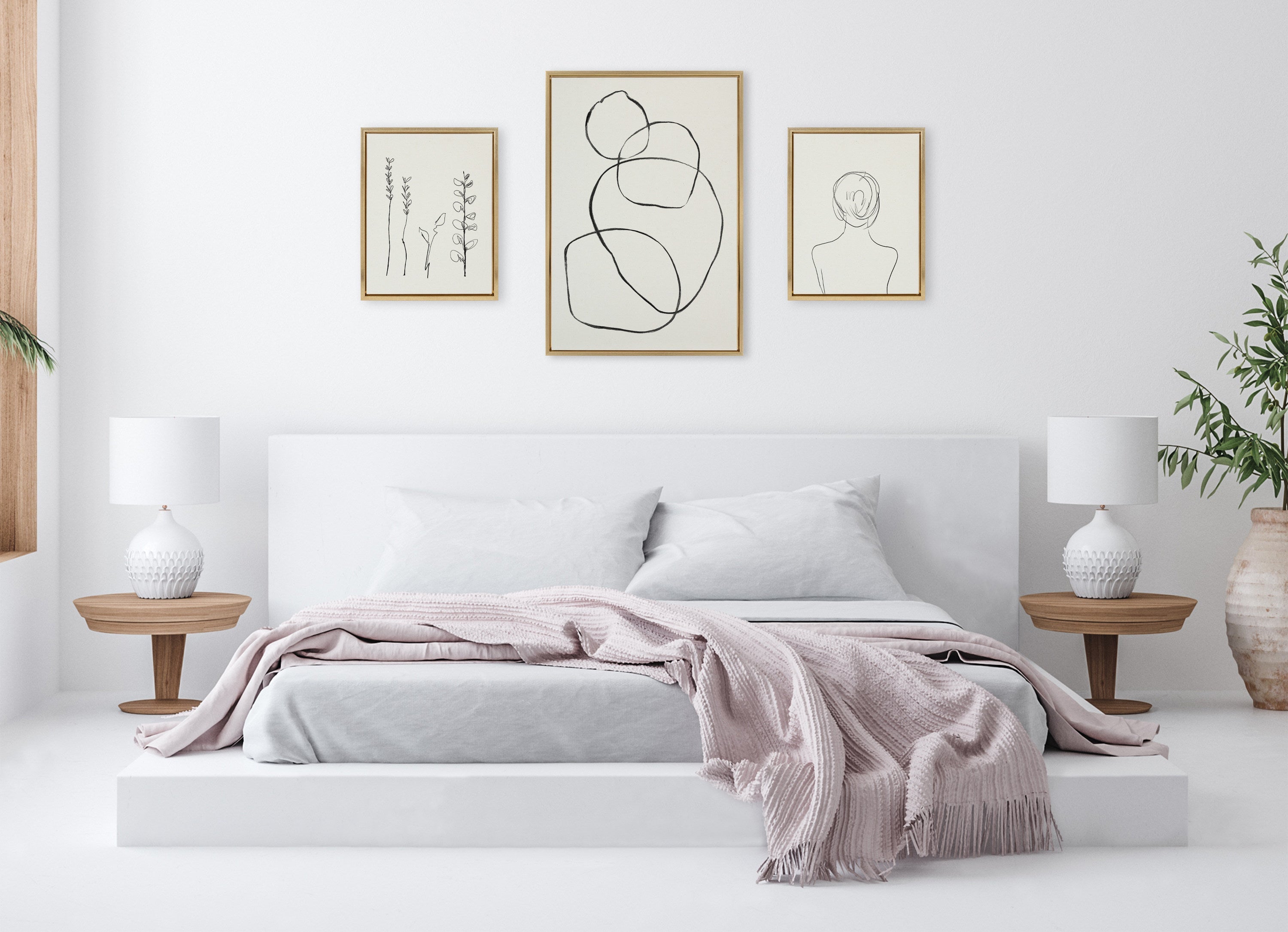 Sylvie Going in Circles and Minimalist Woman Framed Canvas Set by kateandlaurel - product image 4 for Resin Society